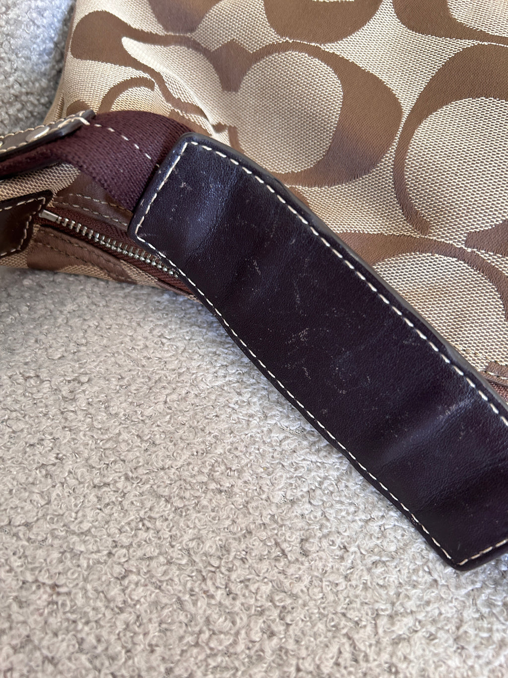 Vintage Coach signature stripe shoulder bag