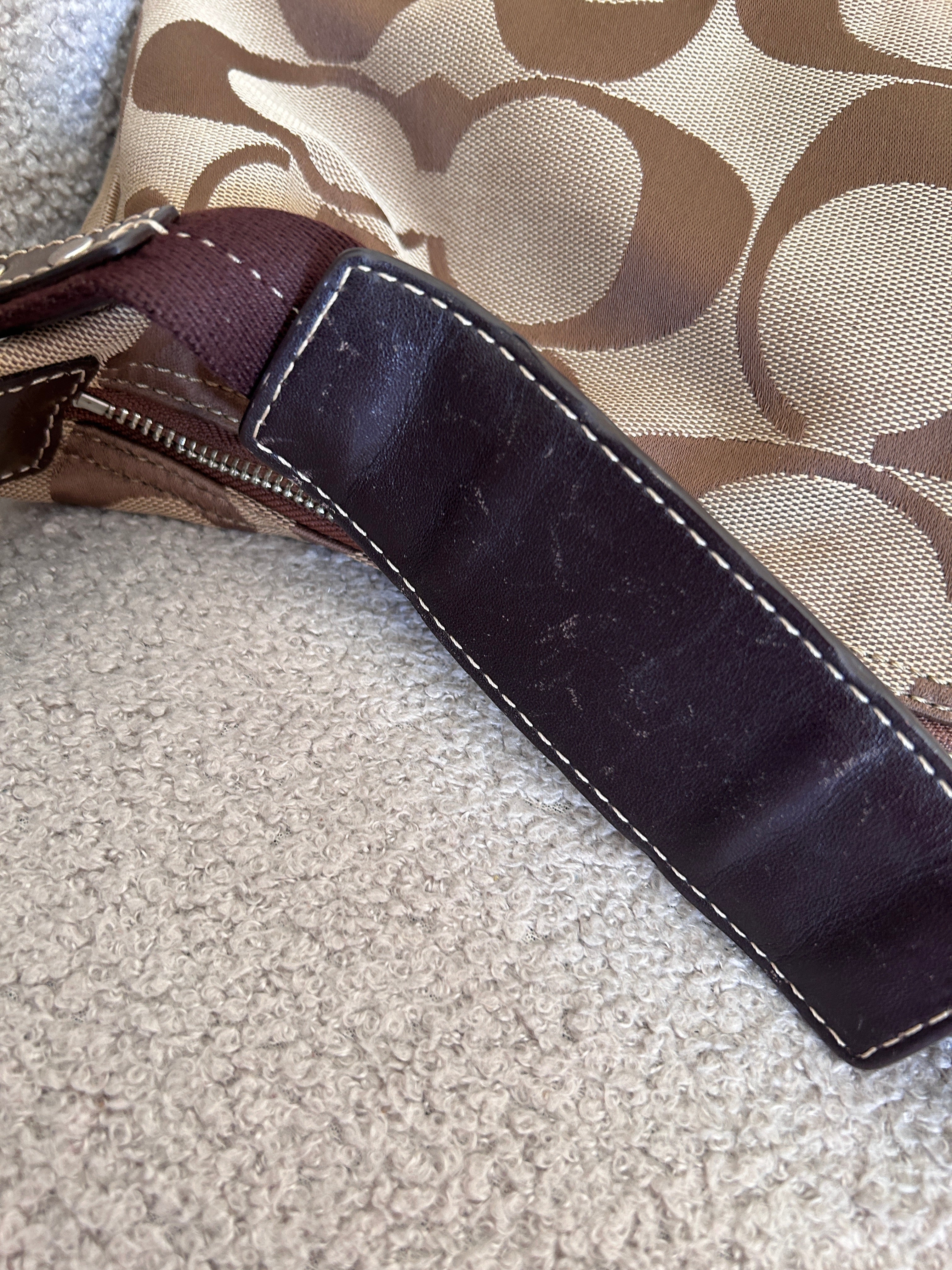 Vintage Coach signature stripe shoulder bag