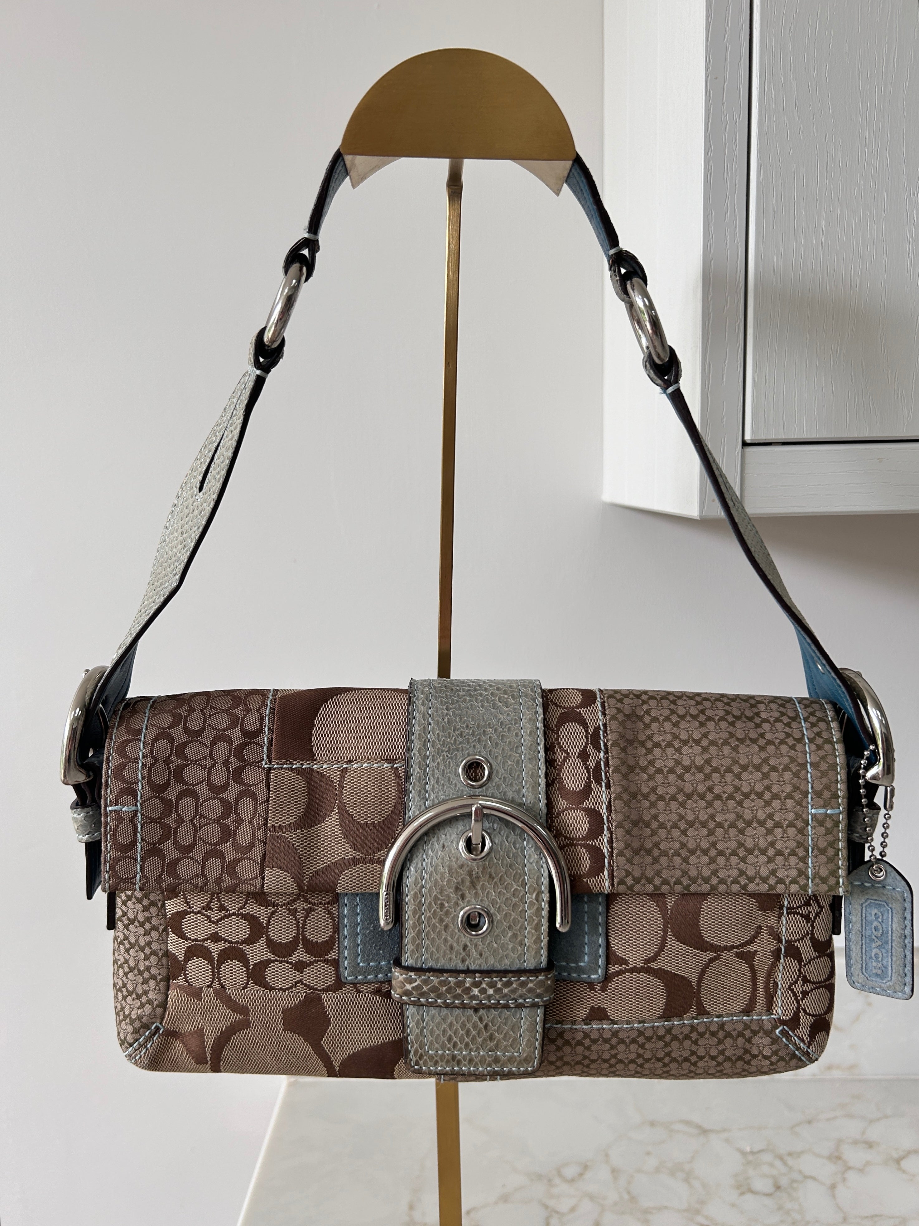 Vintage Coach Soho python leather shoulder bag
