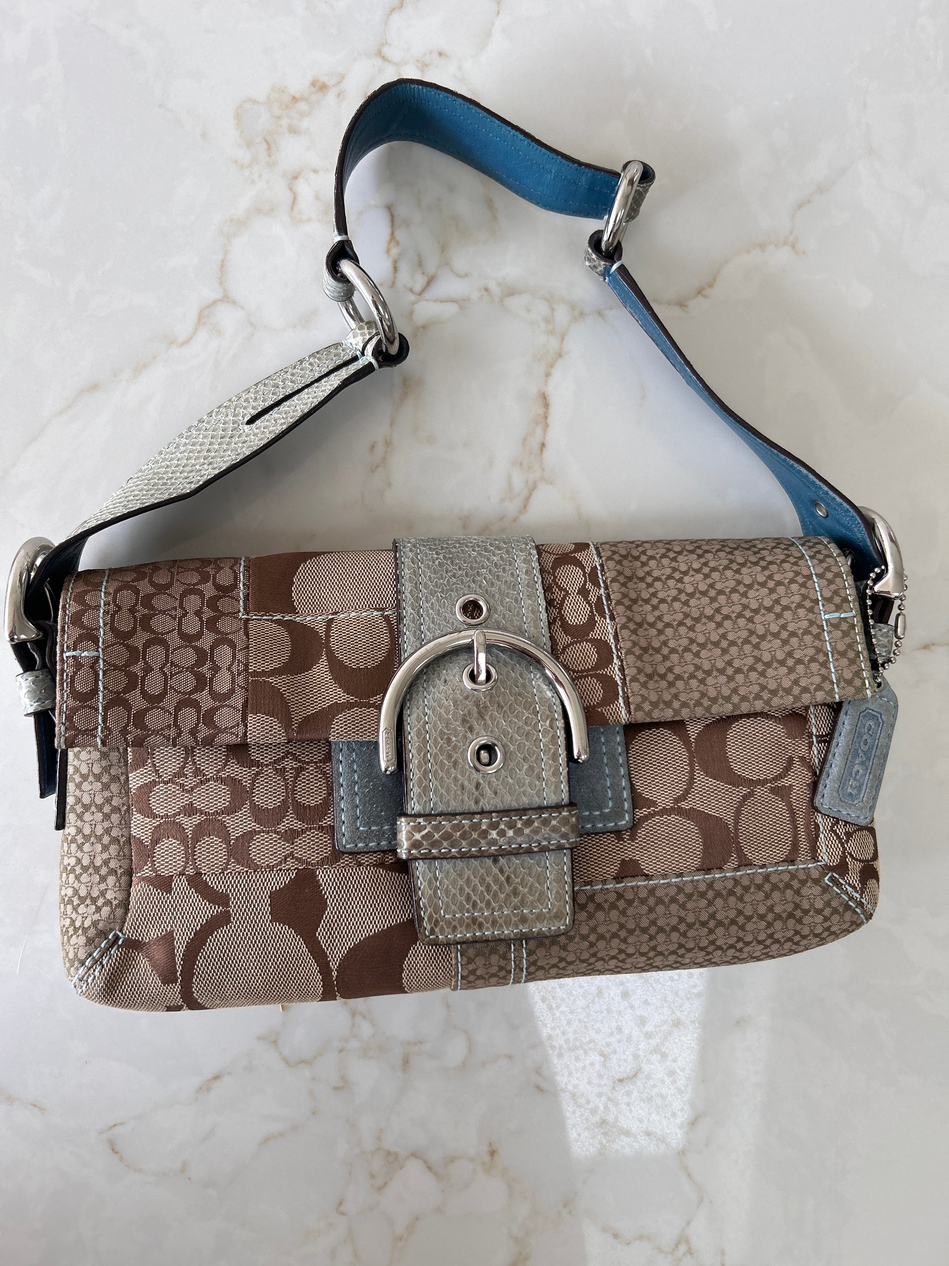 Vintage Coach Soho python leather shoulder bag