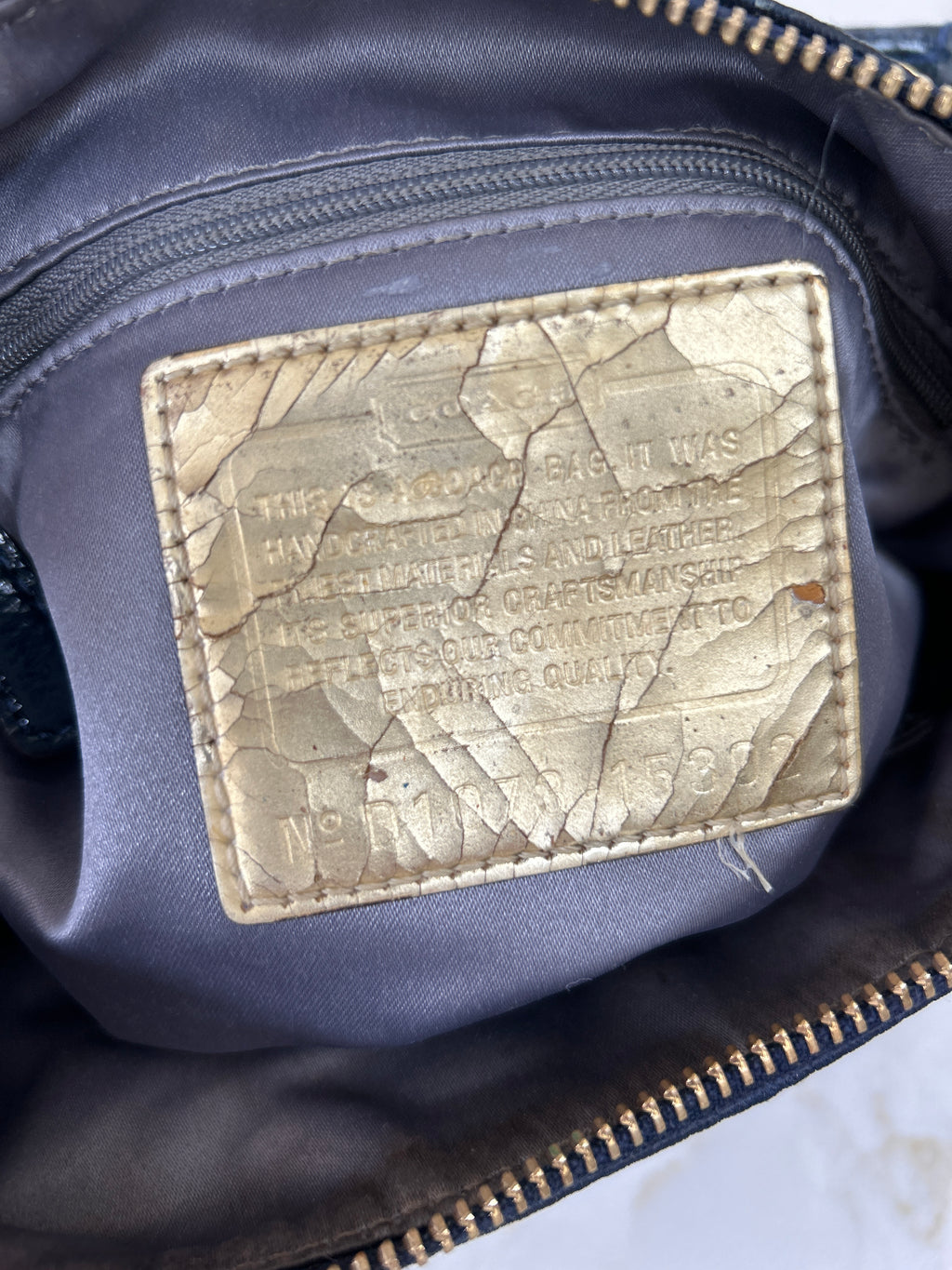 Vintage Coach Poppy navy shoulder bag
