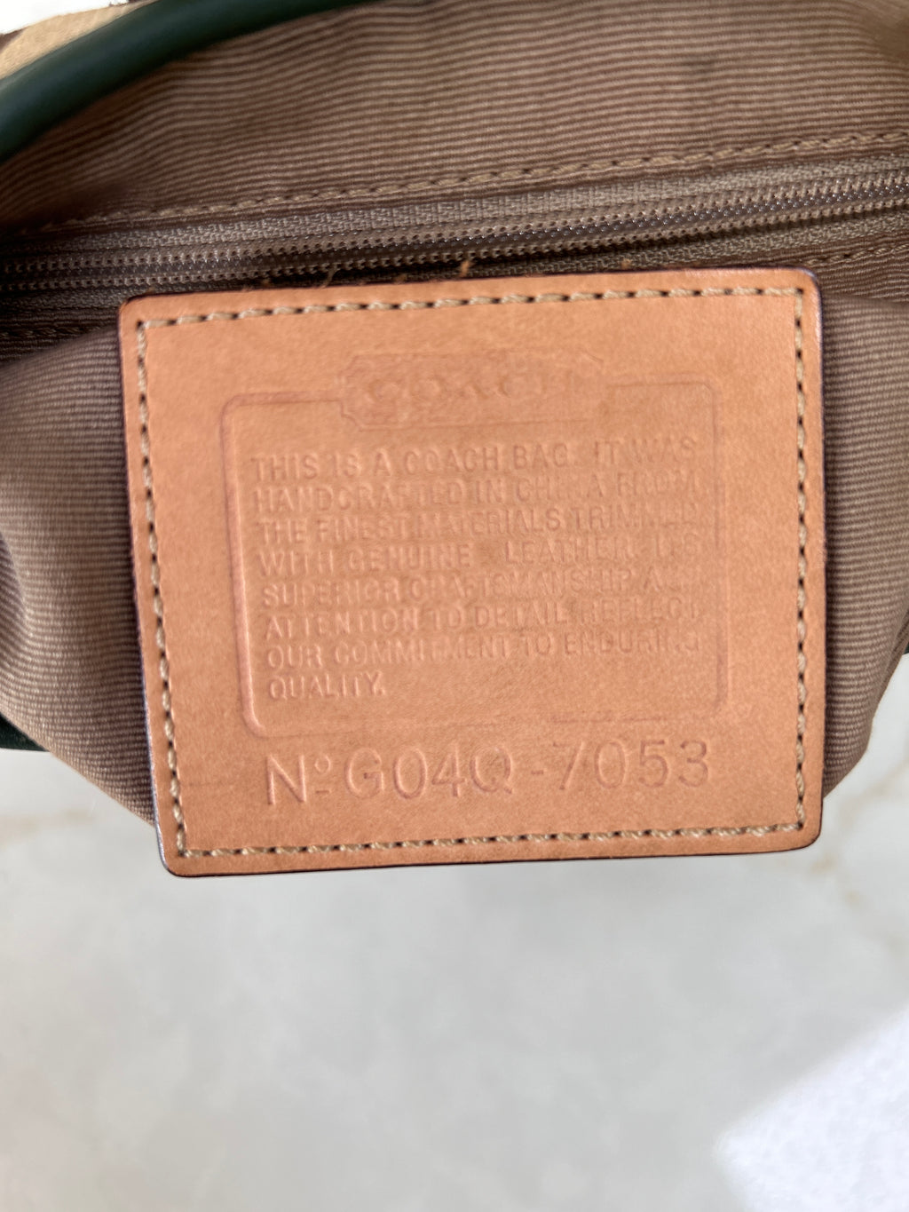 Vintage Coach green suede Soho shoulder bag