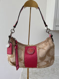 Vintage Coach pink stripe shoulder bag