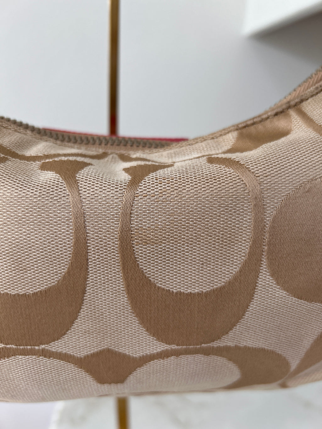 Vintage Coach pink stripe shoulder bag