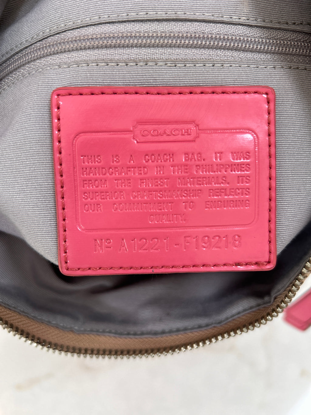 Vintage Coach pink stripe shoulder bag