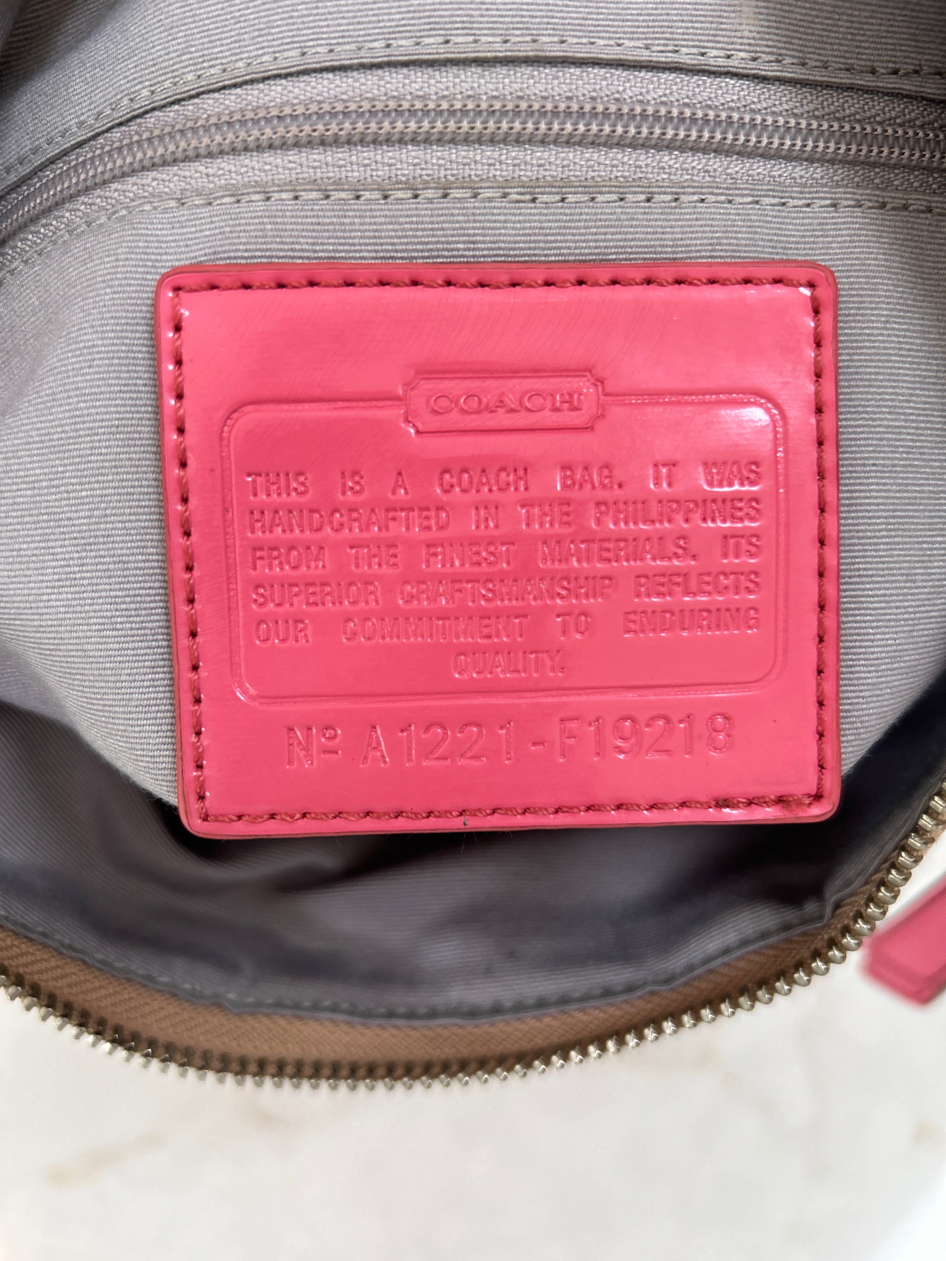 Vintage Coach pink stripe shoulder bag
