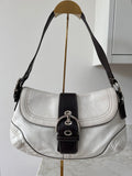Vintage Coach Soho white leather shoulder bag