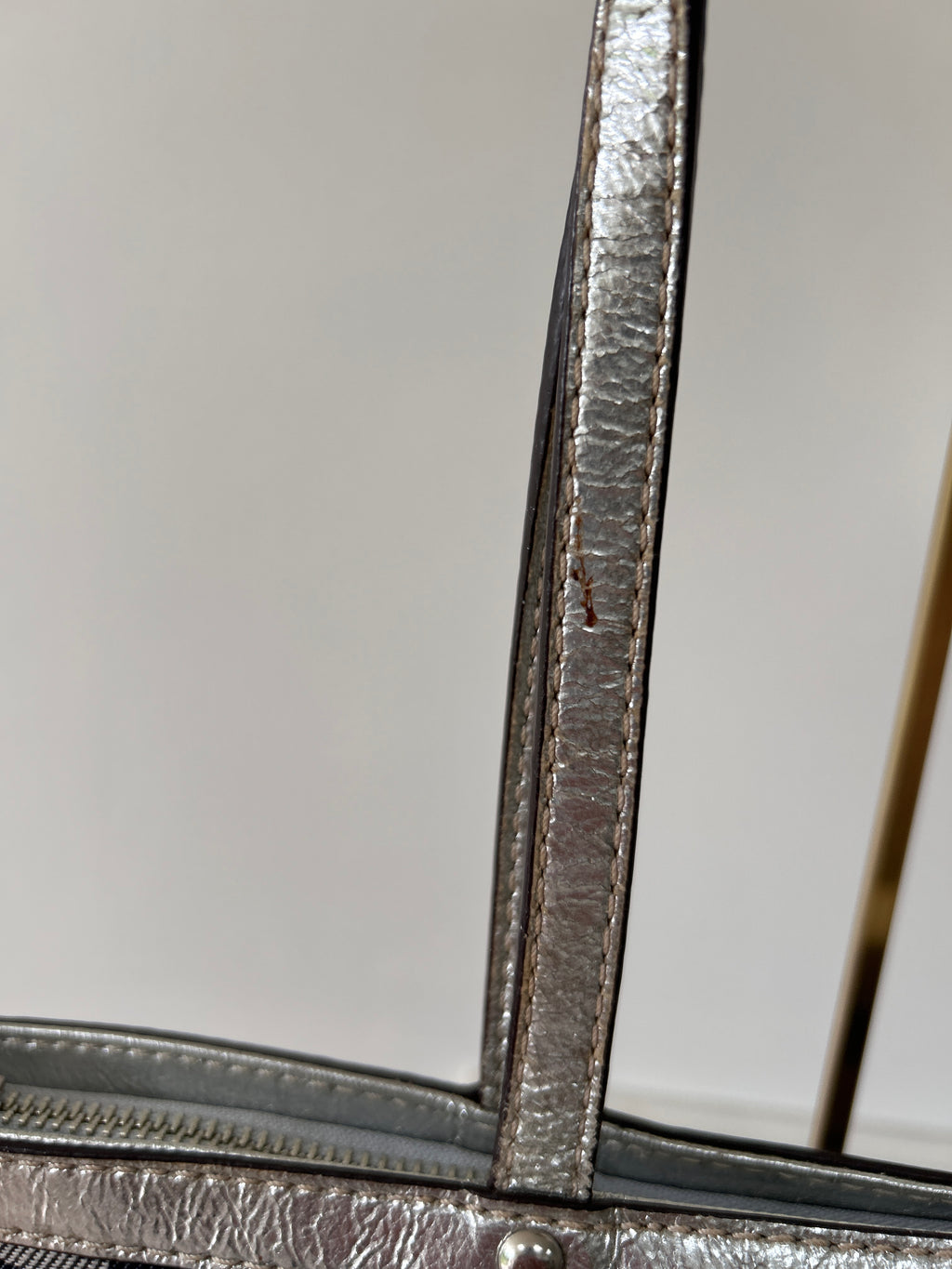 Vintage Coach denim and silver shoulder bag