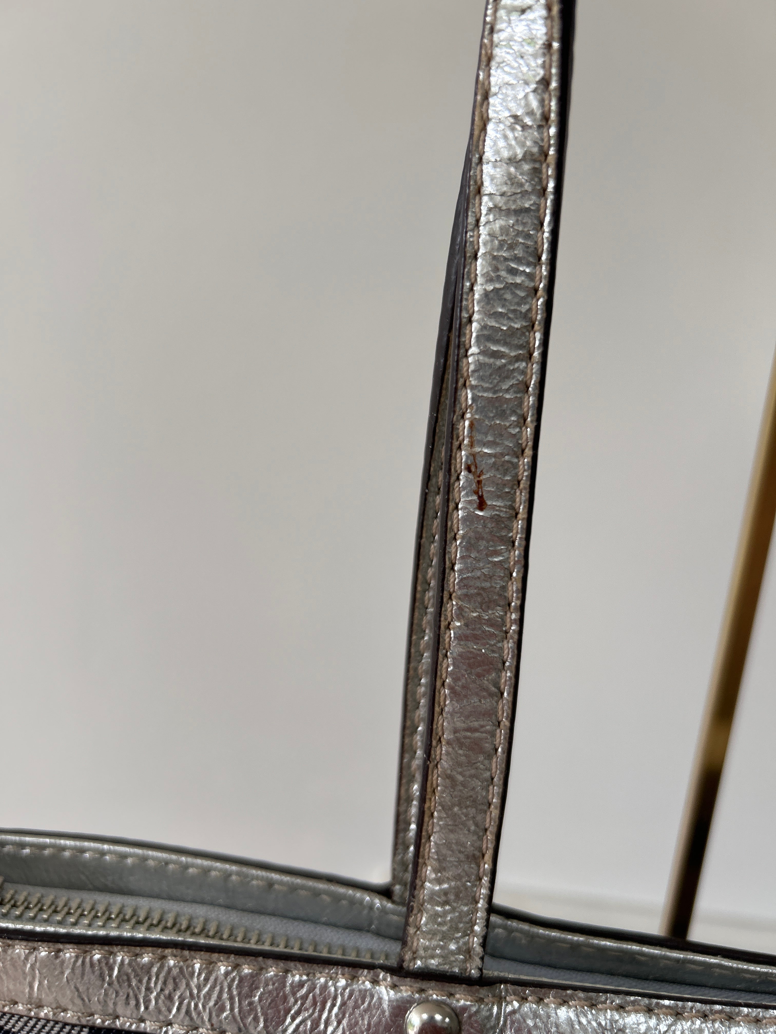 Vintage Coach denim and silver shoulder bag
