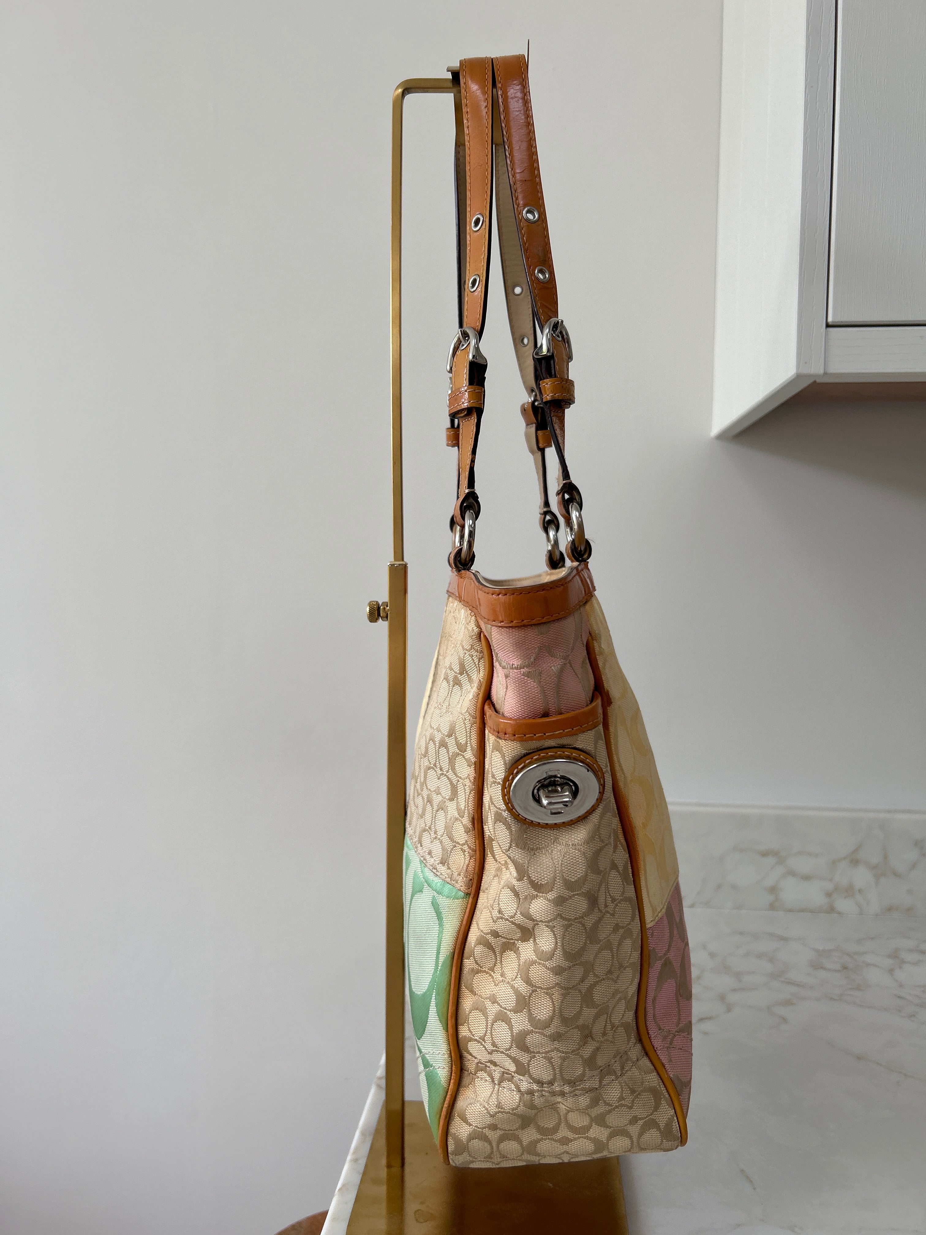 Vintage Coach patchwork shoulder bag