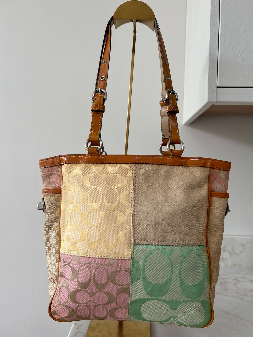 Vintage Coach patchwork shoulder bag