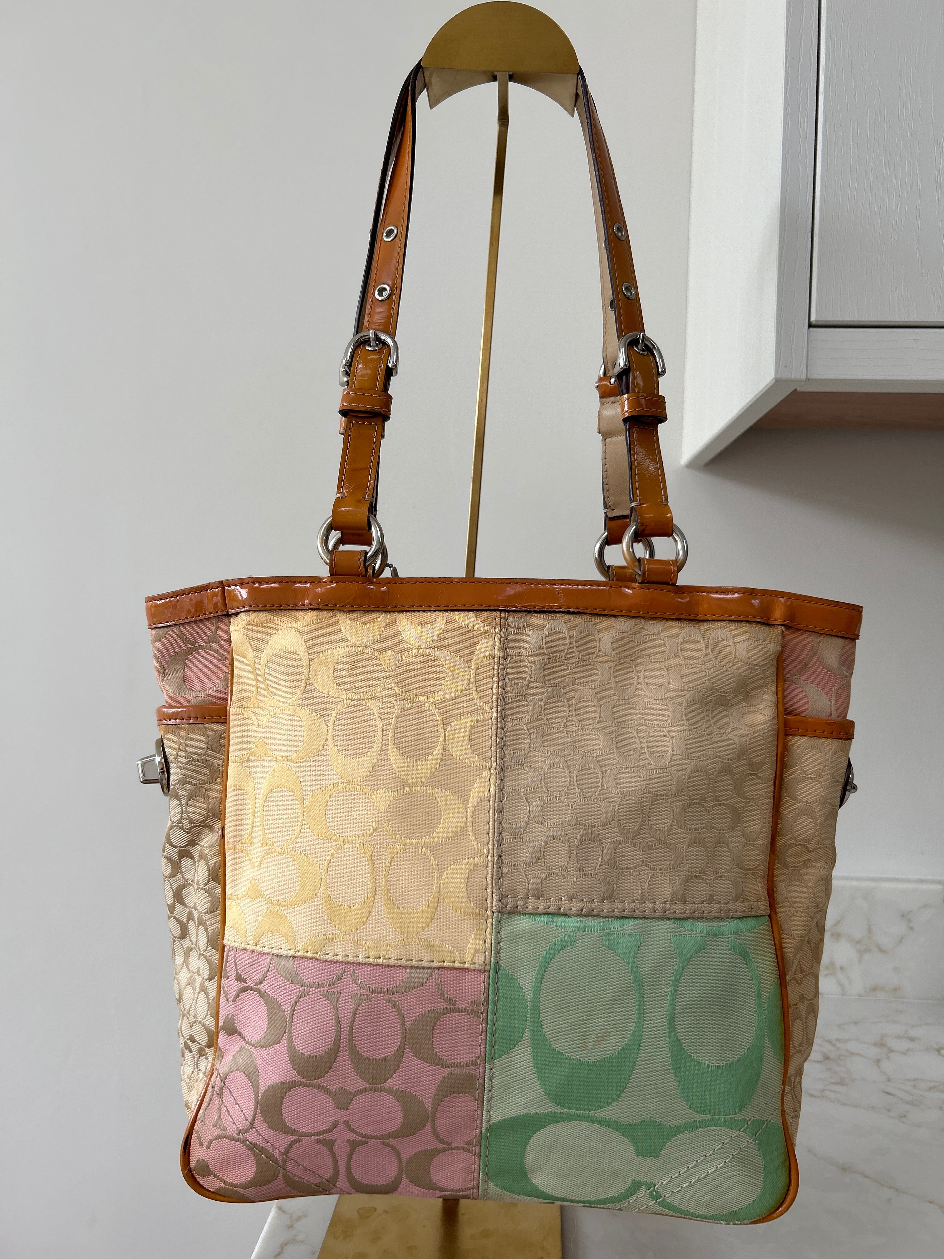 Vintage Coach patchwork shoulder bag