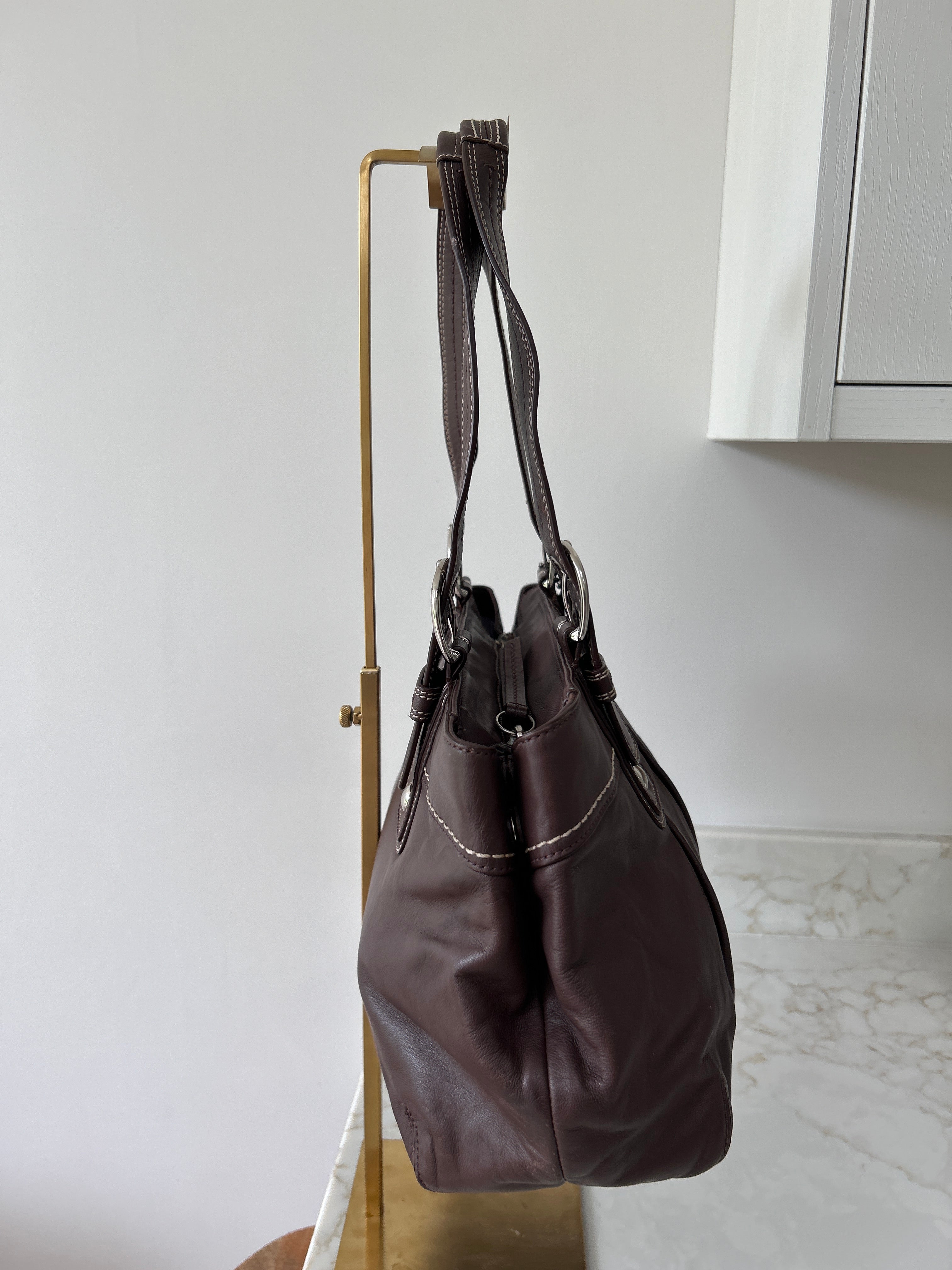 Vintage Coach brown leather shoulder bag