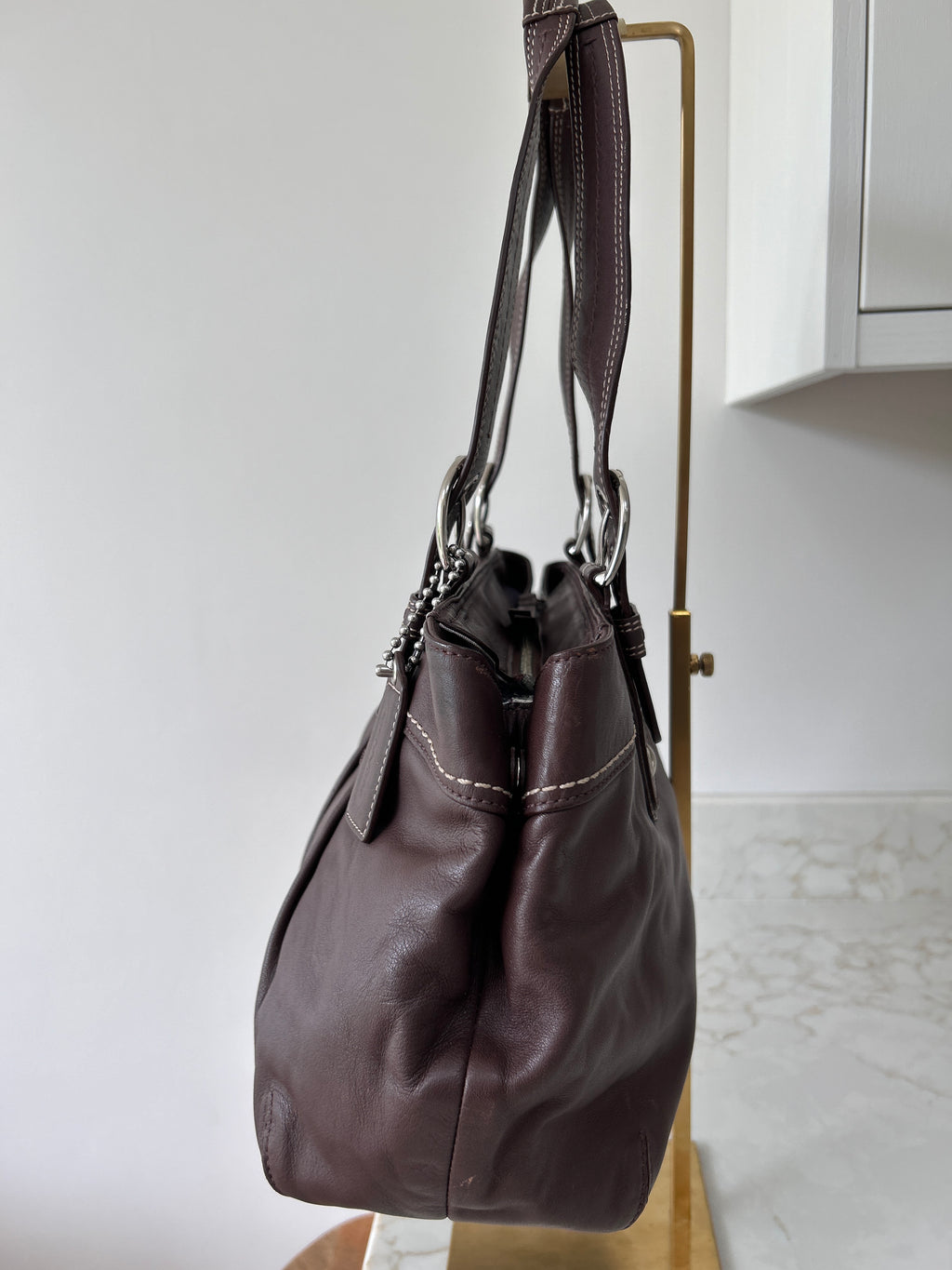 Vintage Coach brown leather shoulder bag