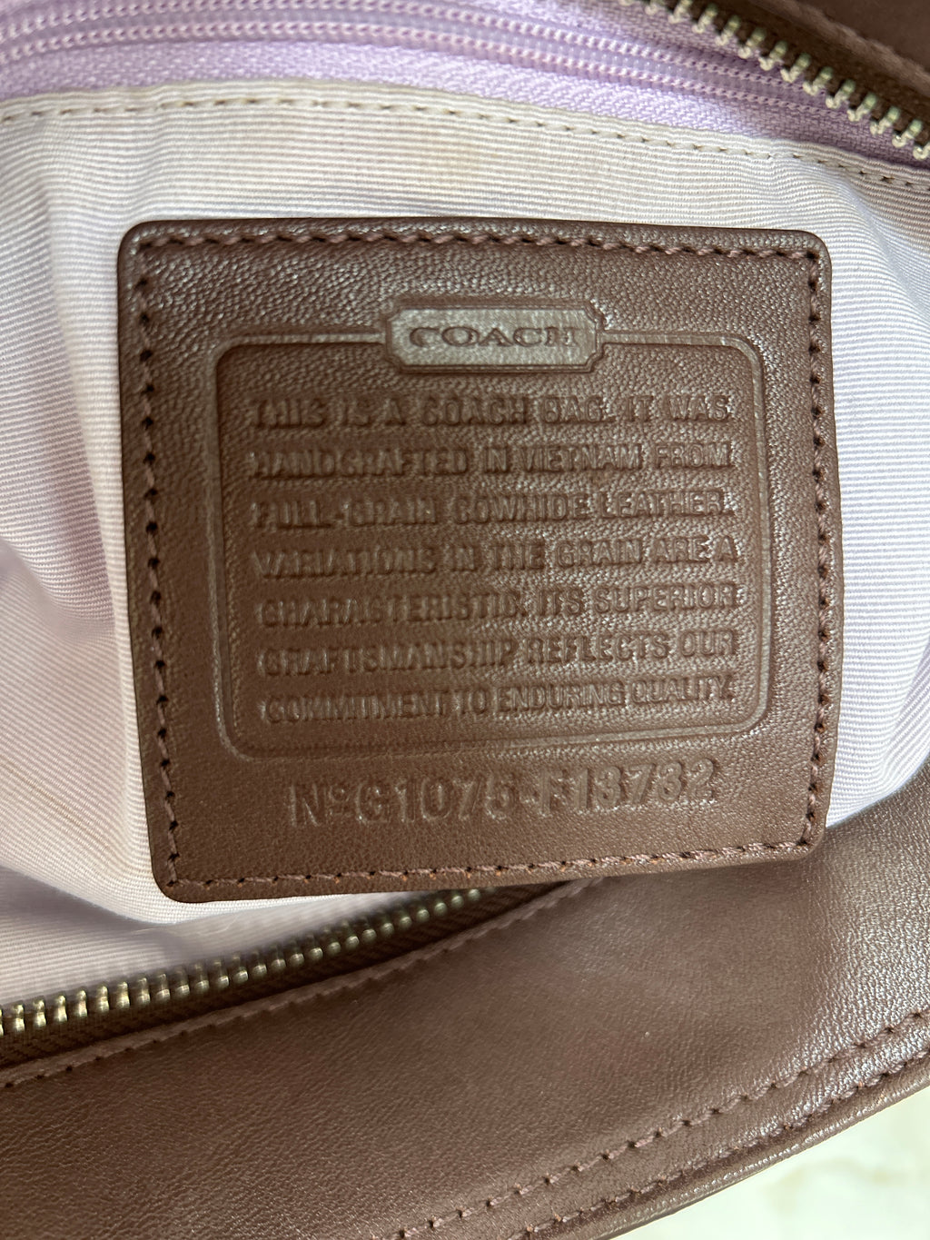 Vintage Coach brown leather shoulder bag