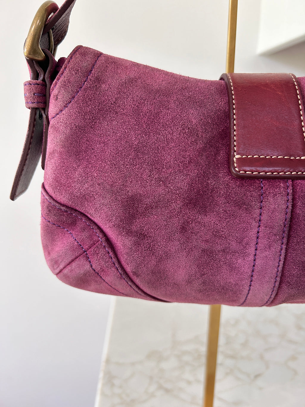 Vintage Coach Soho purple suede shoulder bag