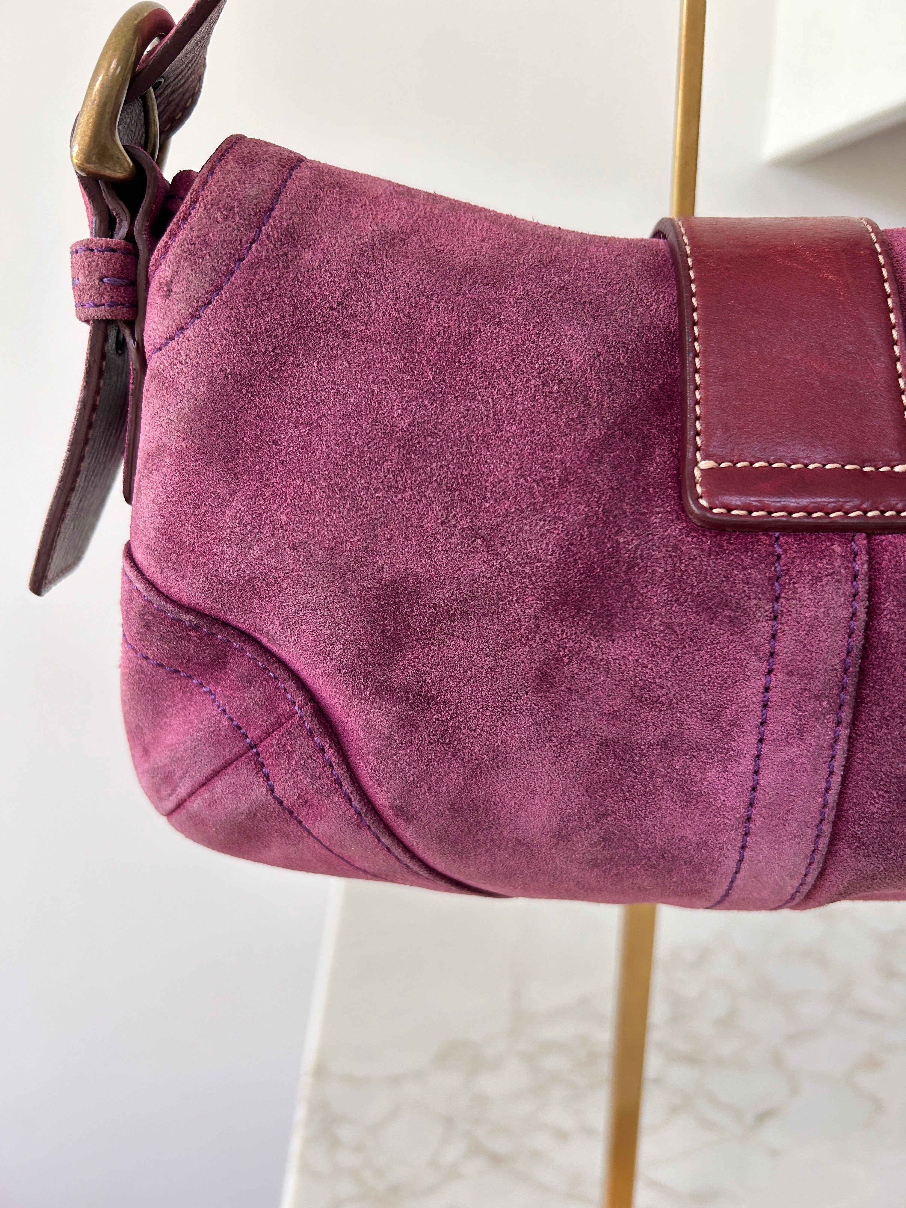 Vintage Coach Soho purple suede shoulder bag