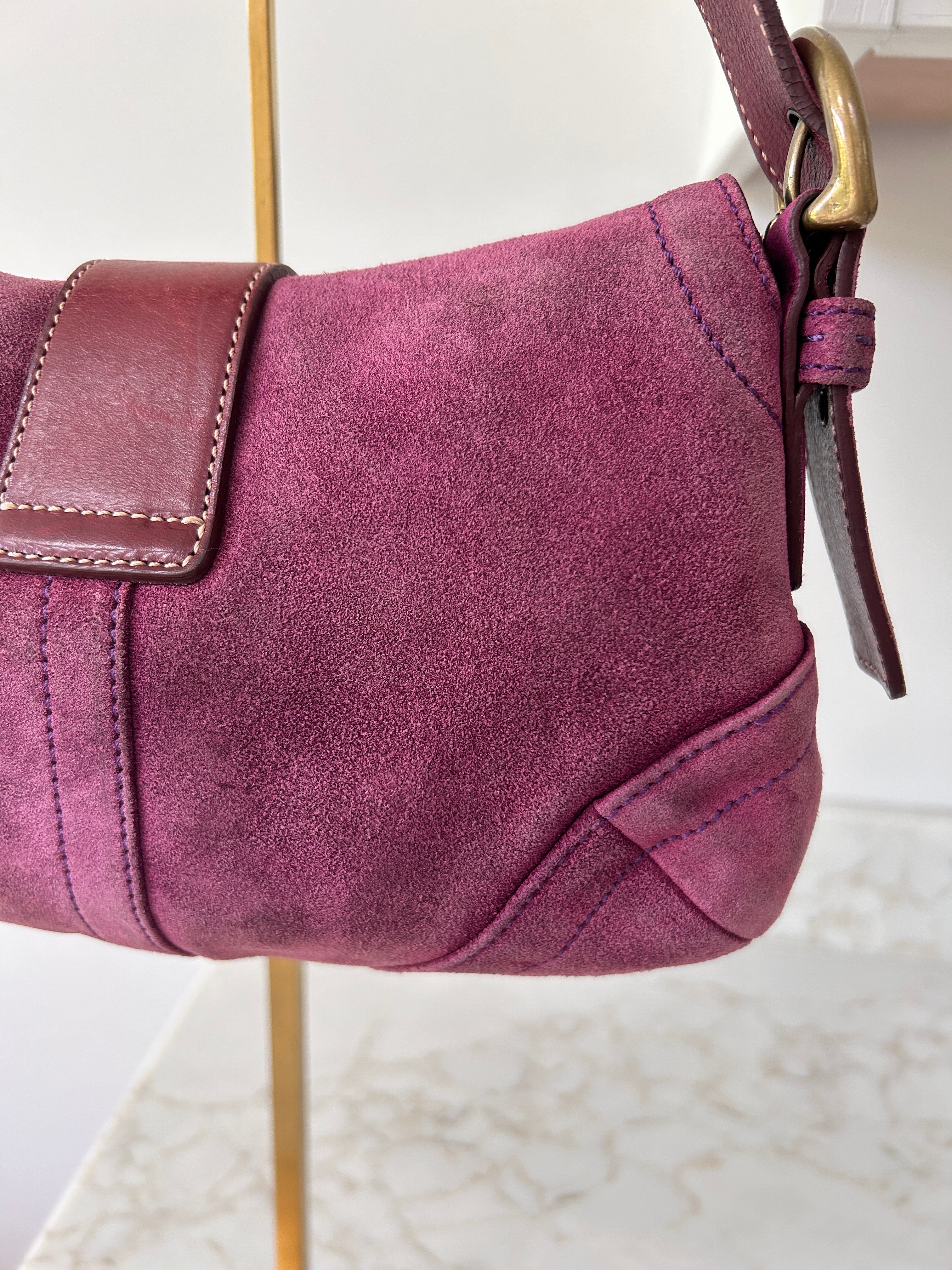 Vintage Coach Soho purple suede shoulder bag