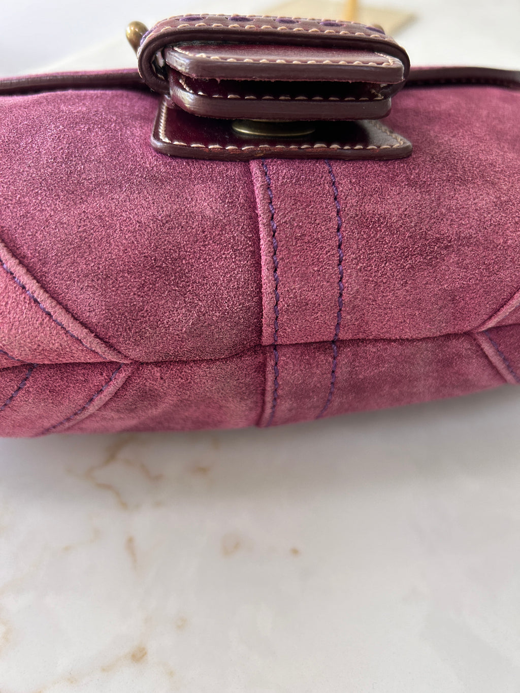 Vintage Coach Soho purple suede shoulder bag