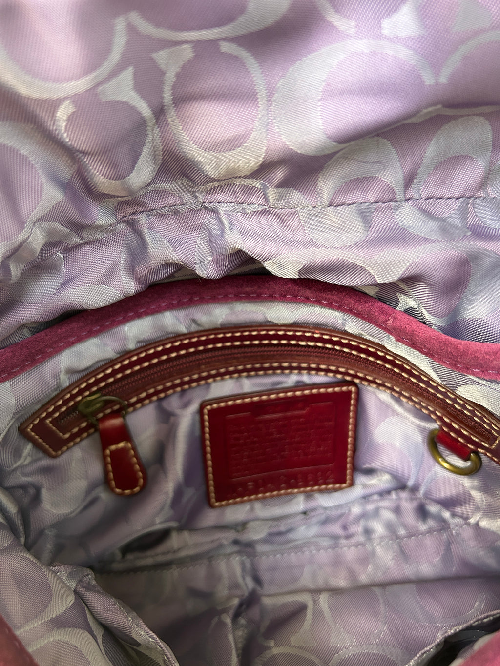 Vintage Coach Soho purple suede shoulder bag