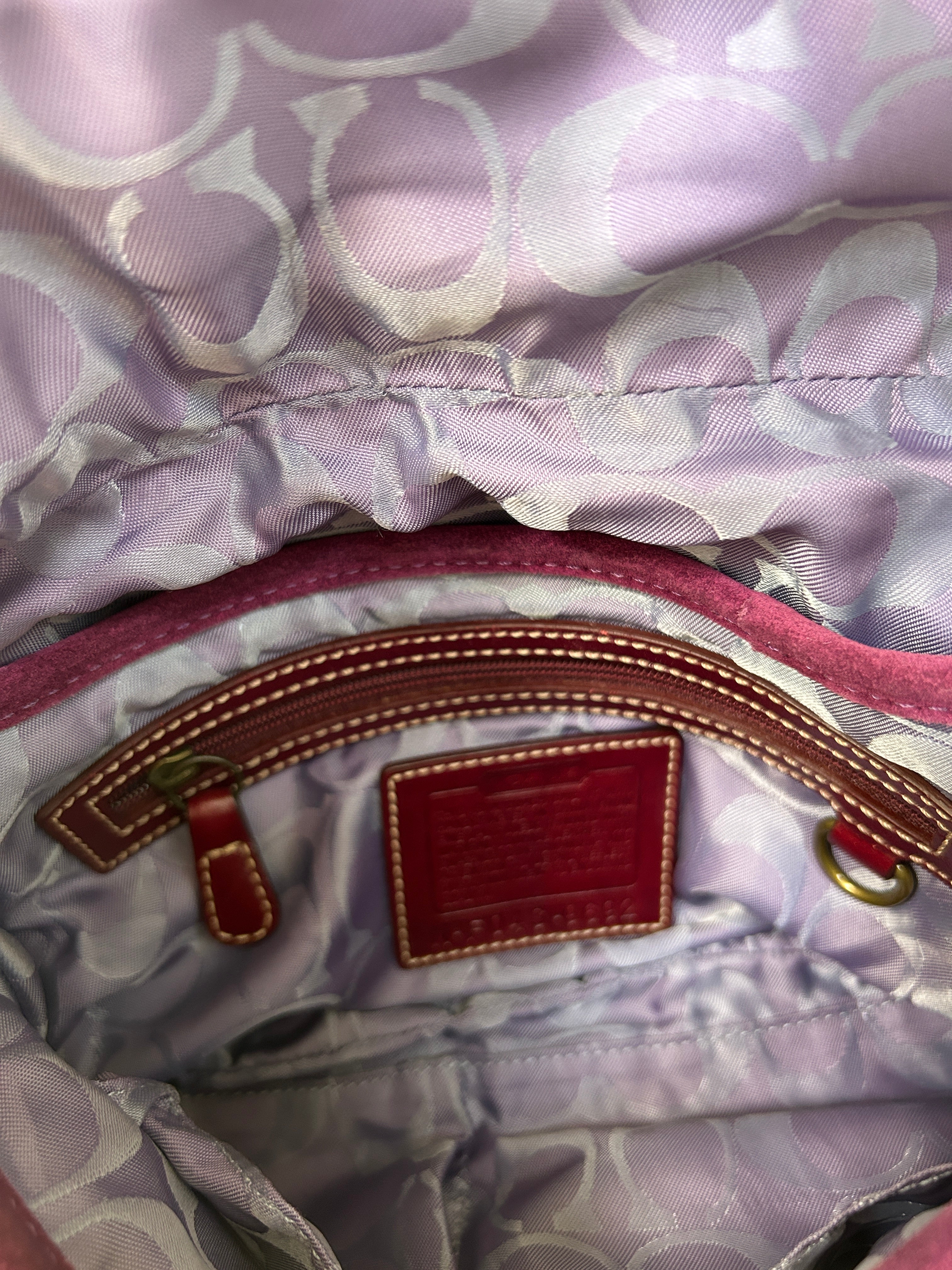 Vintage Coach Soho purple suede shoulder bag