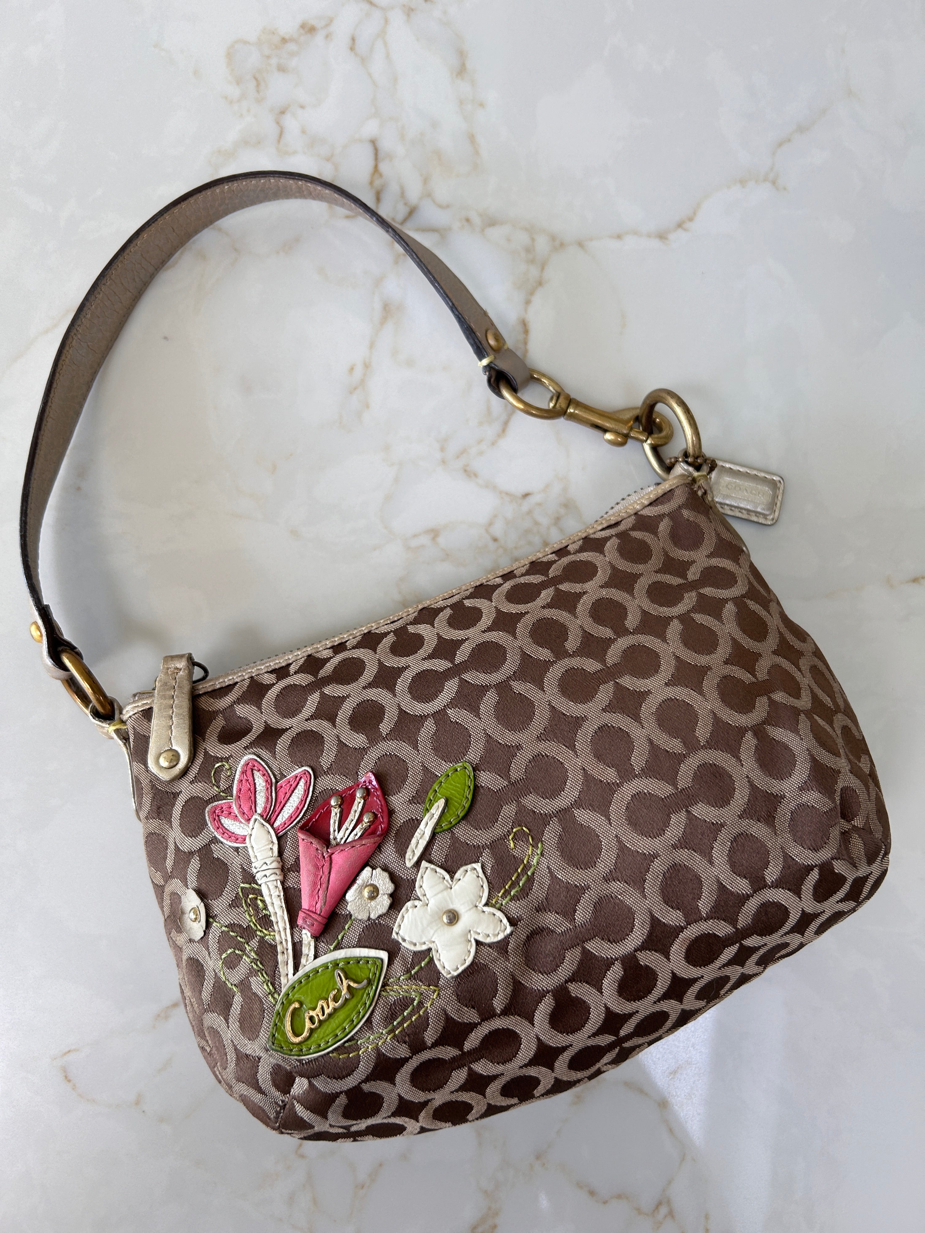 Vintage Coach floral shoulder bag