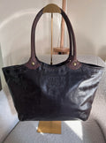 Vintage Coach dark brown leather tote