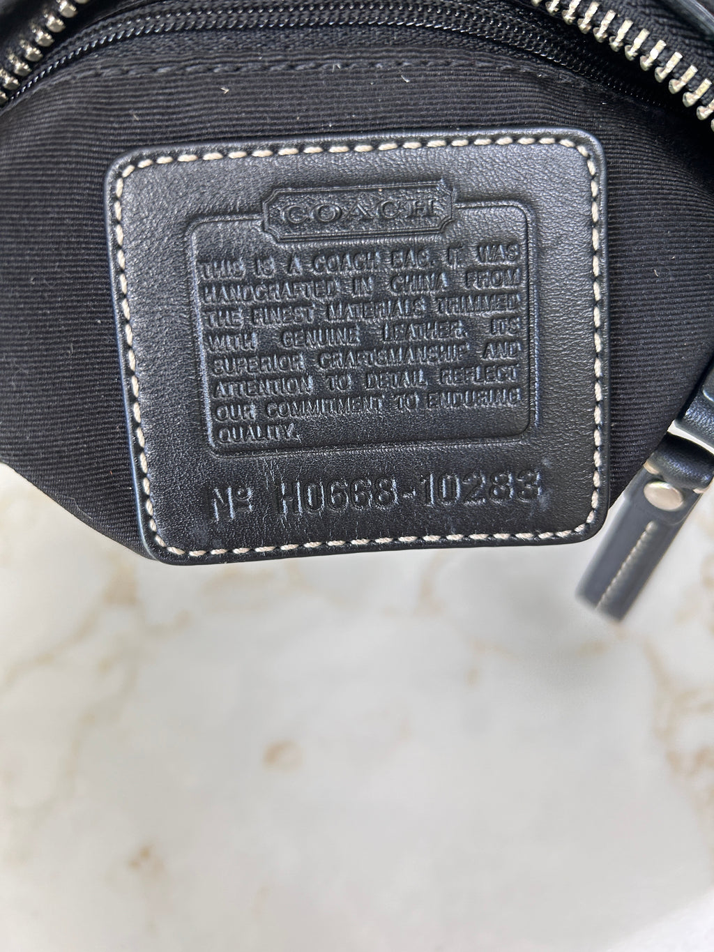 Vintage Coach black monogram clip mini shoulder bag