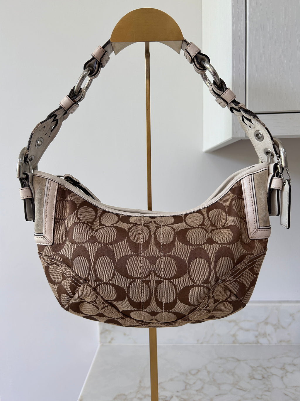 Vintage Coach monogram shoulder bag