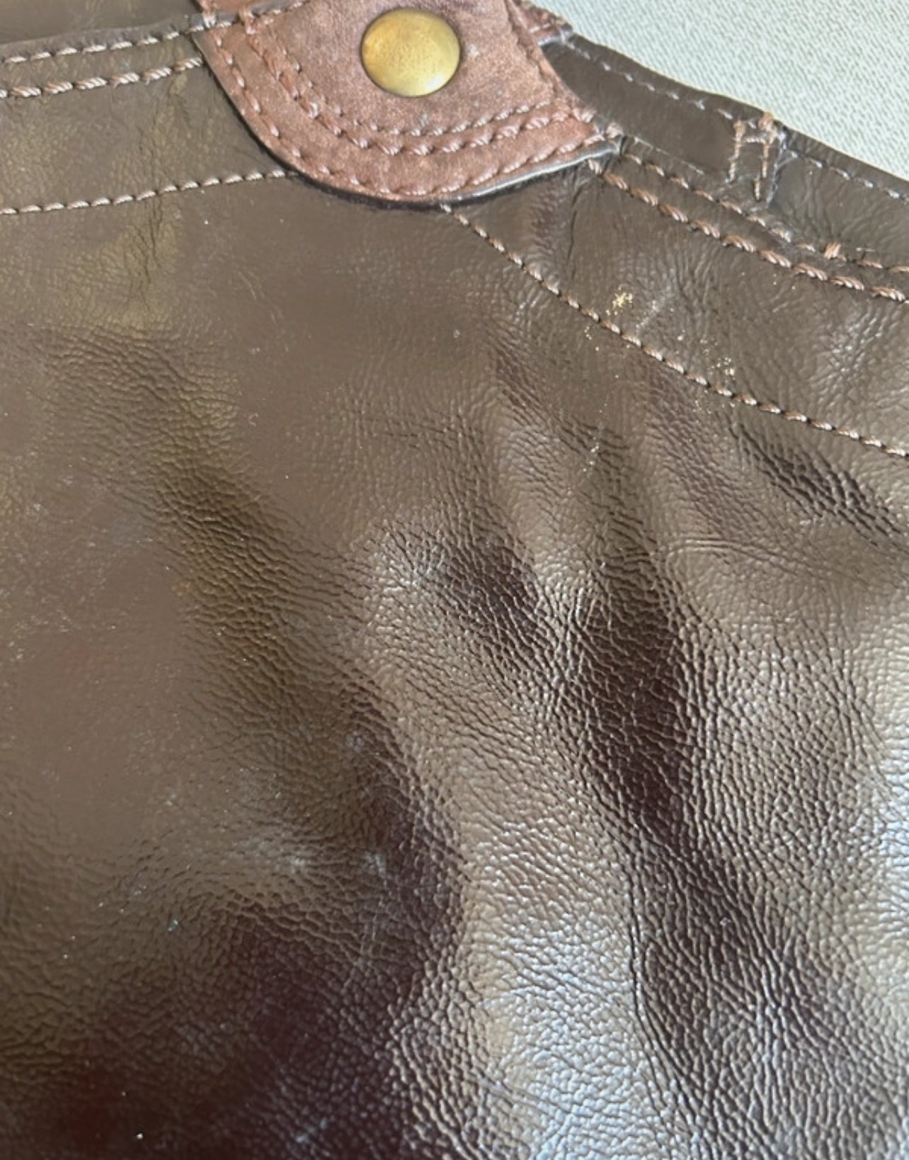 Vintage Coach dark brown leather tote