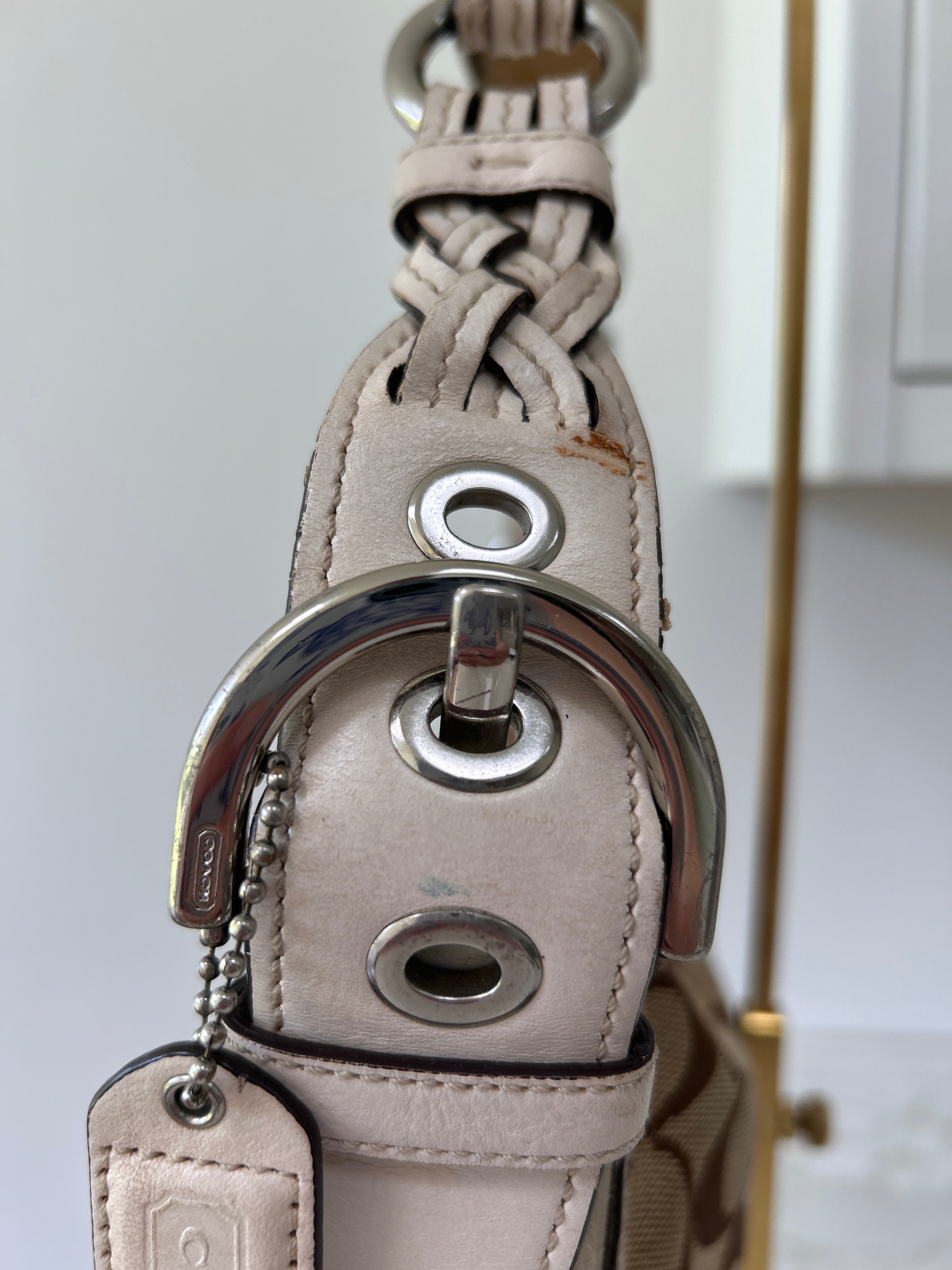 Vintage Coach monogram shoulder bag