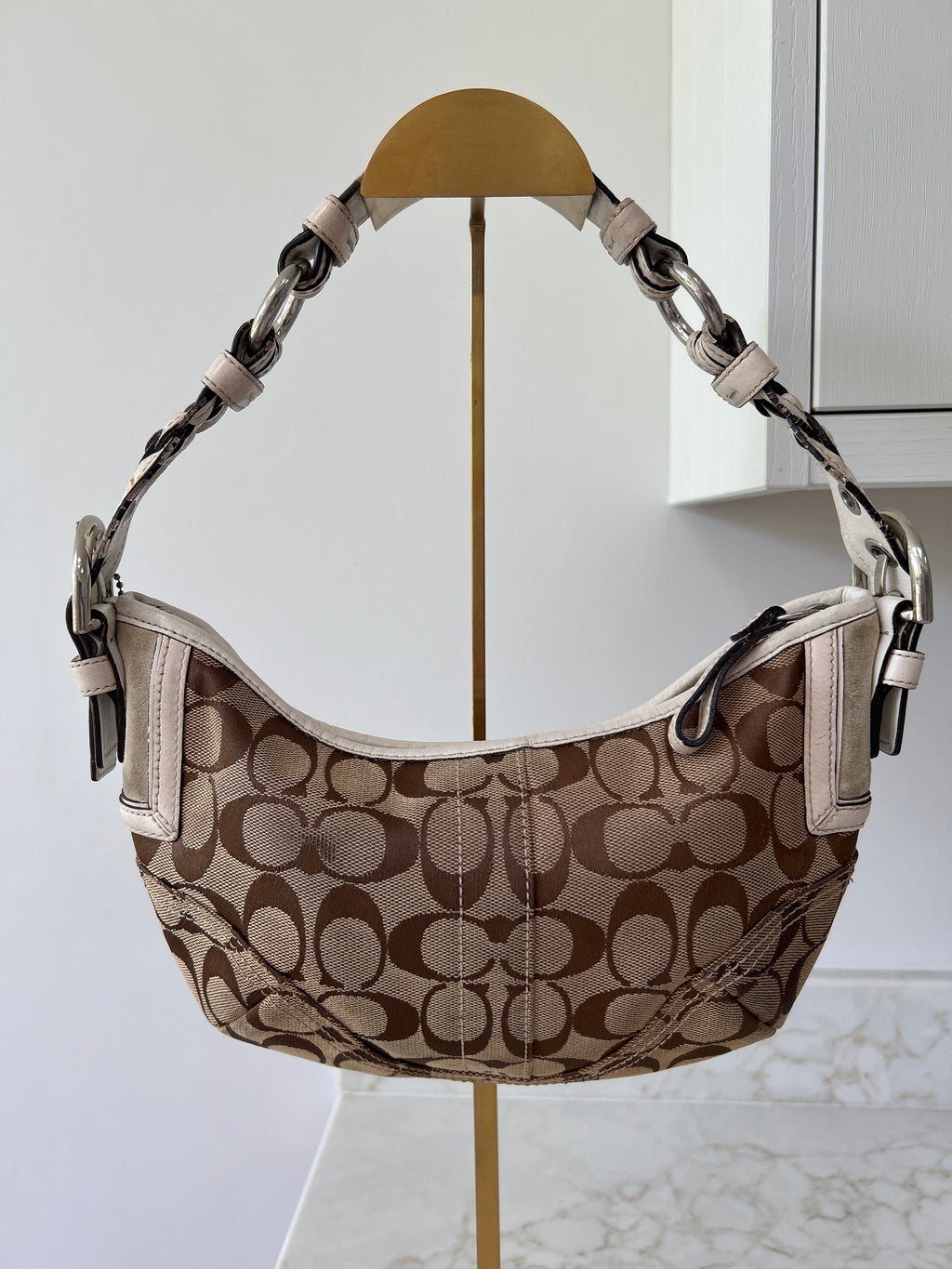 Vintage Coach monogram shoulder bag