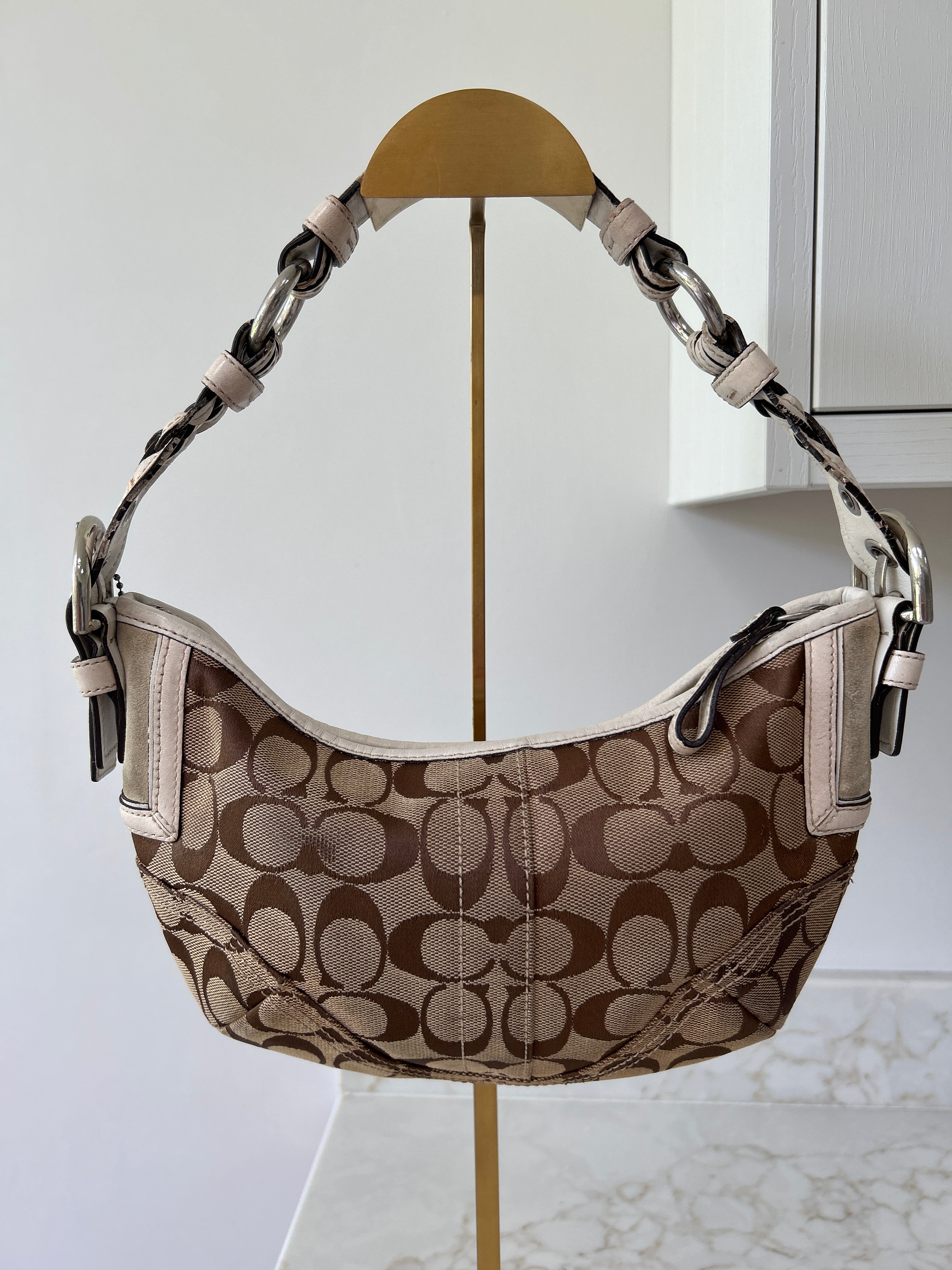 Vintage Coach monogram shoulder bag