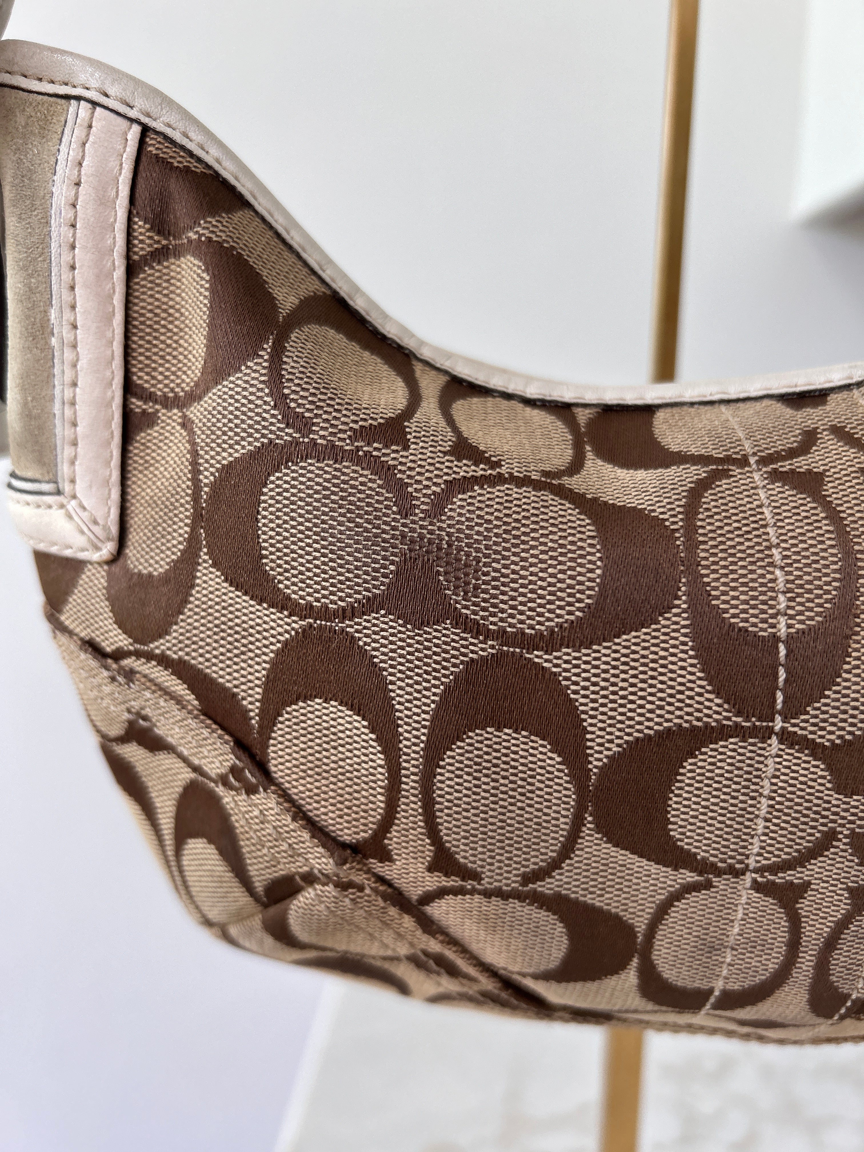 Vintage Coach monogram shoulder bag