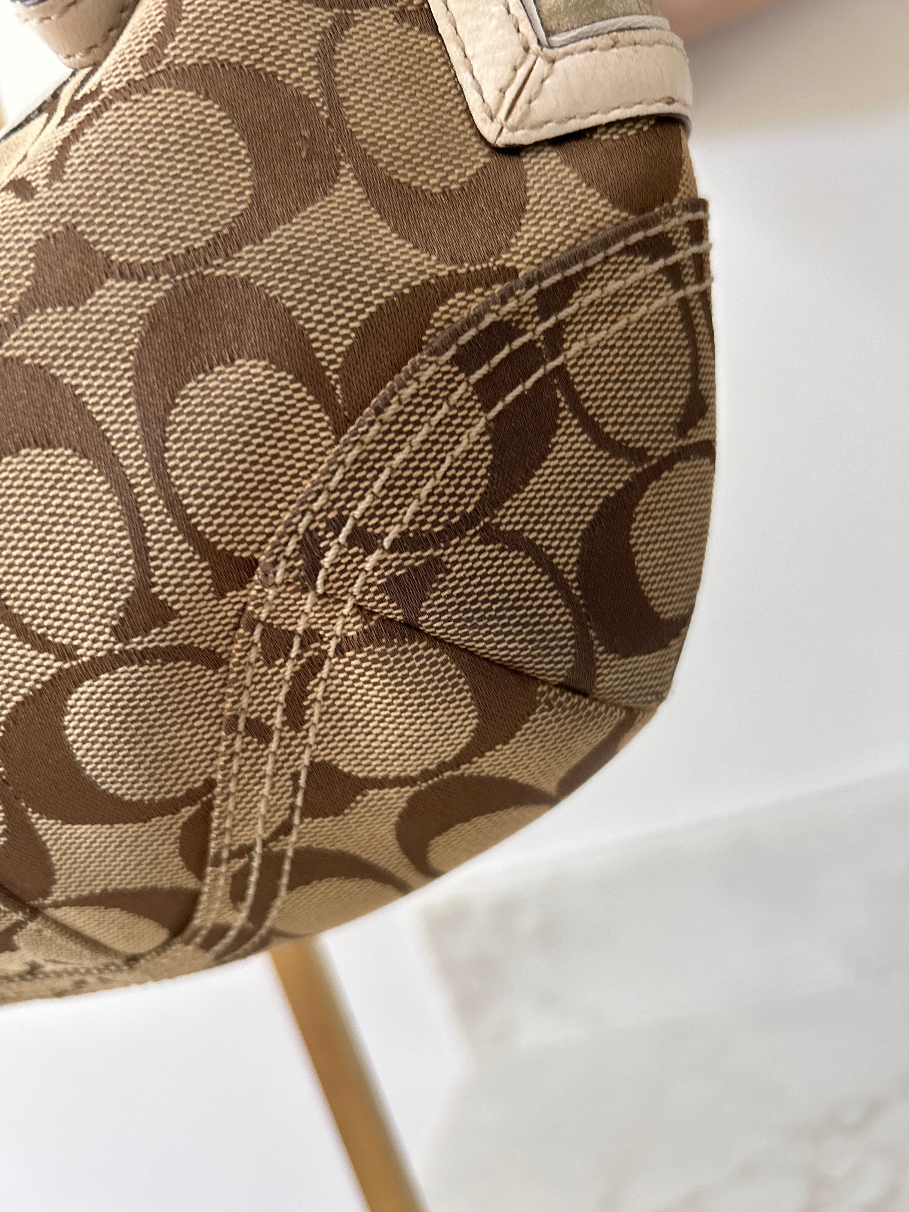 Vintage Coach monogram shoulder bag