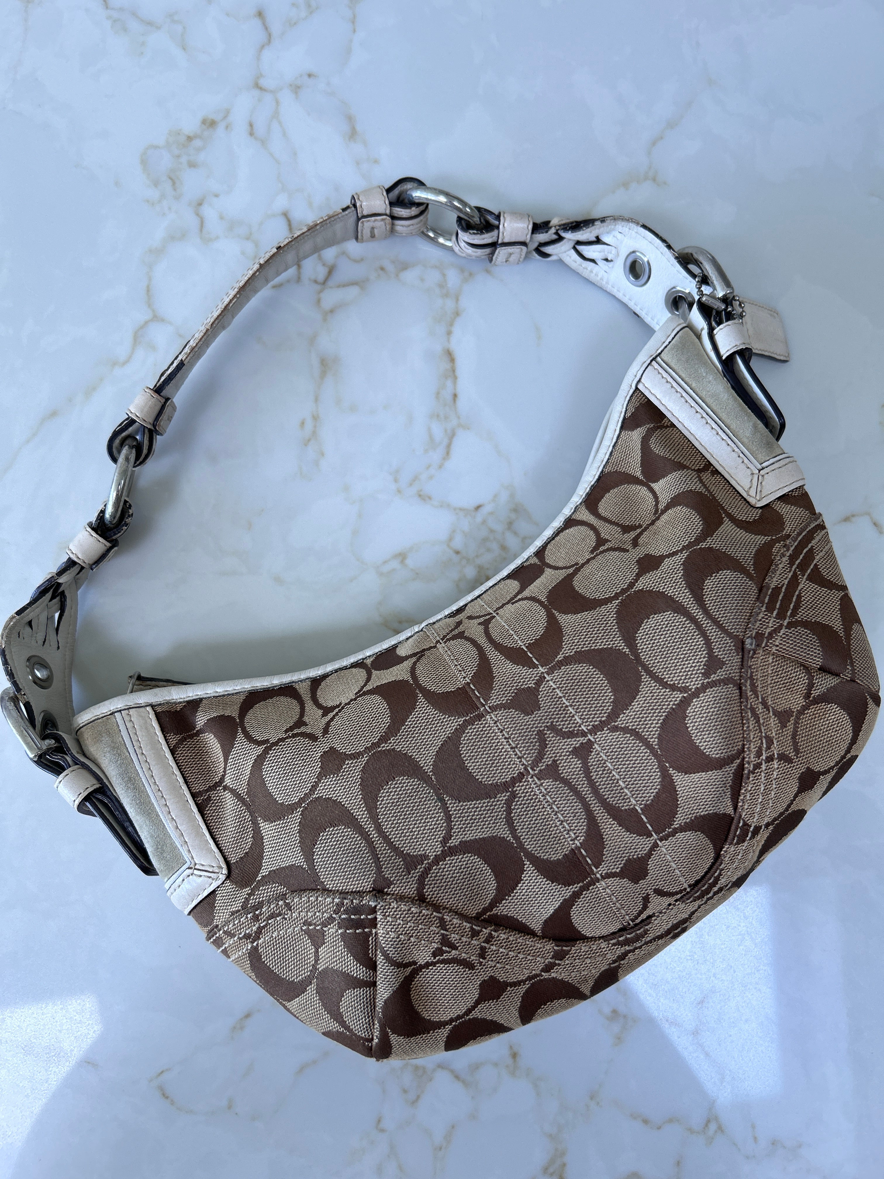 Vintage Coach monogram shoulder bag