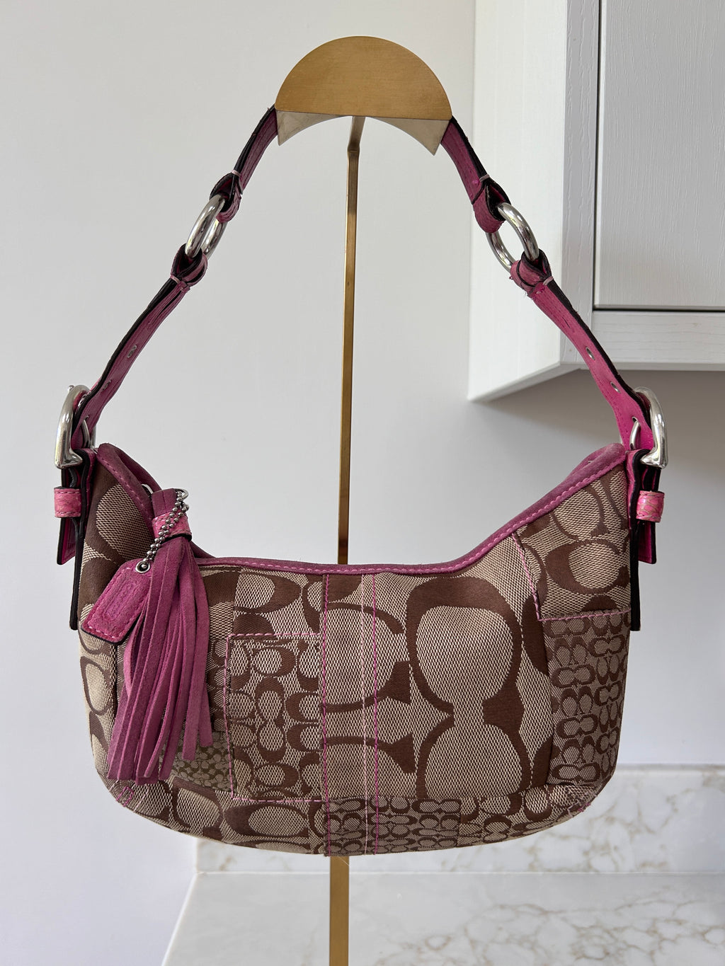 Vintage Coach patchwork python leather shoulder bag