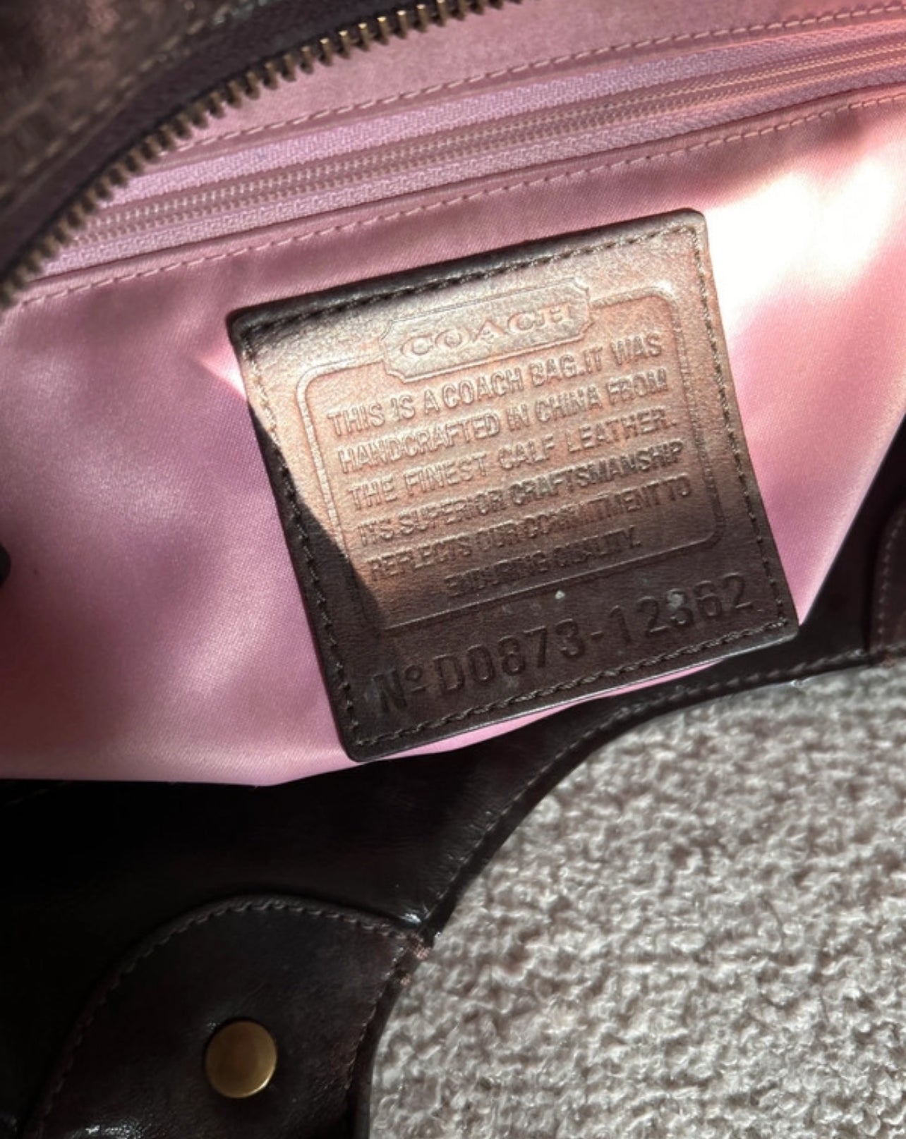 Vintage Coach dark brown leather tote