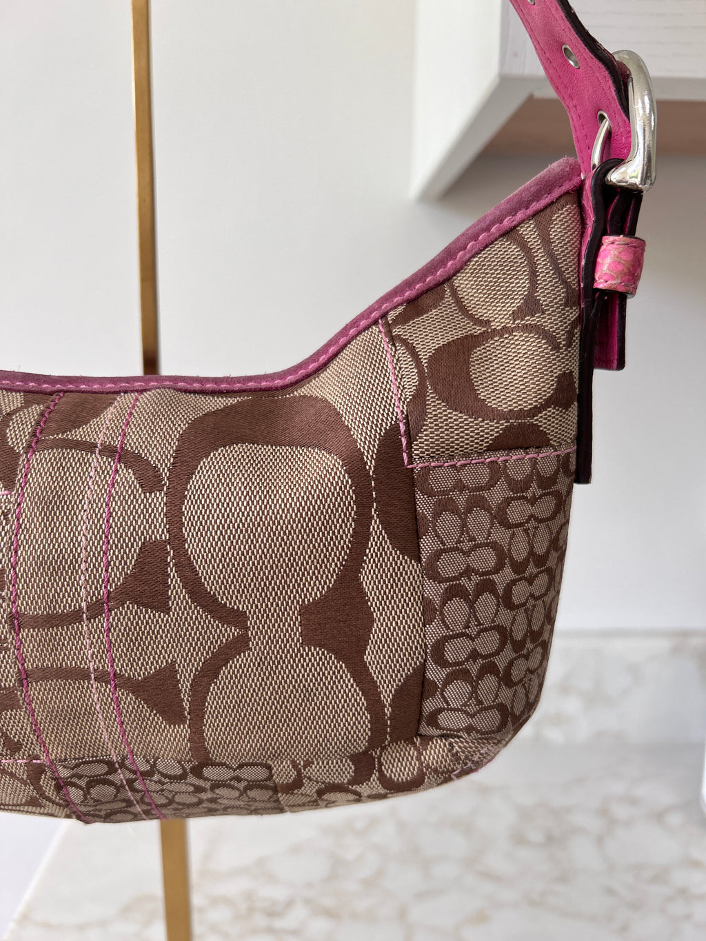 Vintage Coach patchwork python leather shoulder bag