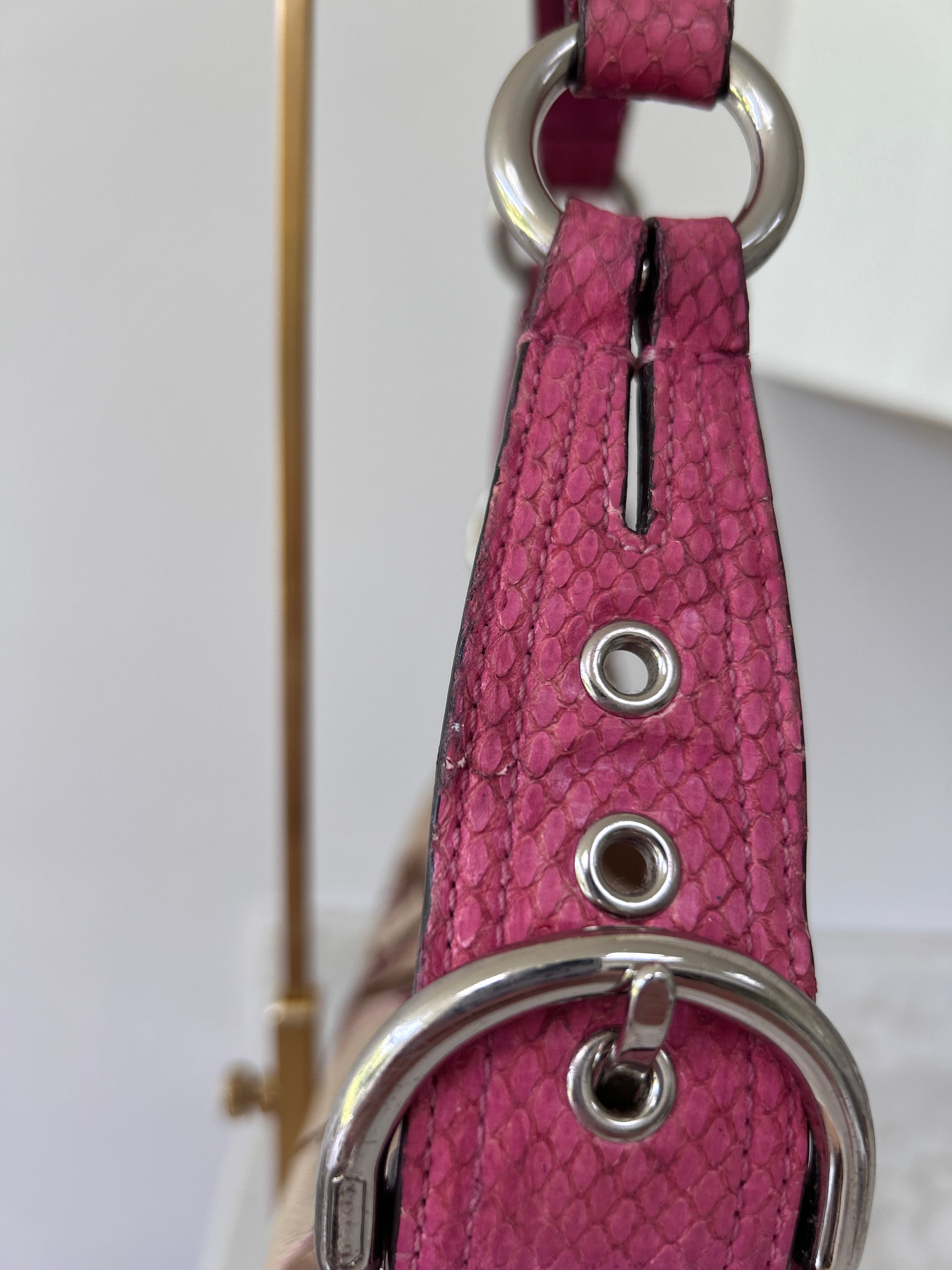 Vintage Coach patchwork python leather shoulder bag