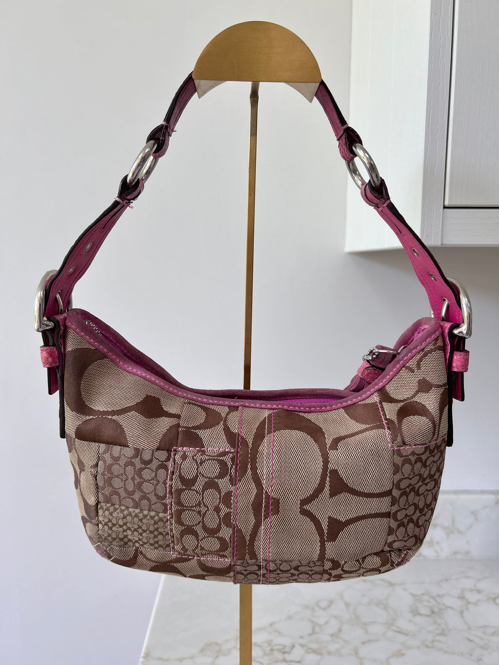 Vintage Coach patchwork python leather shoulder bag