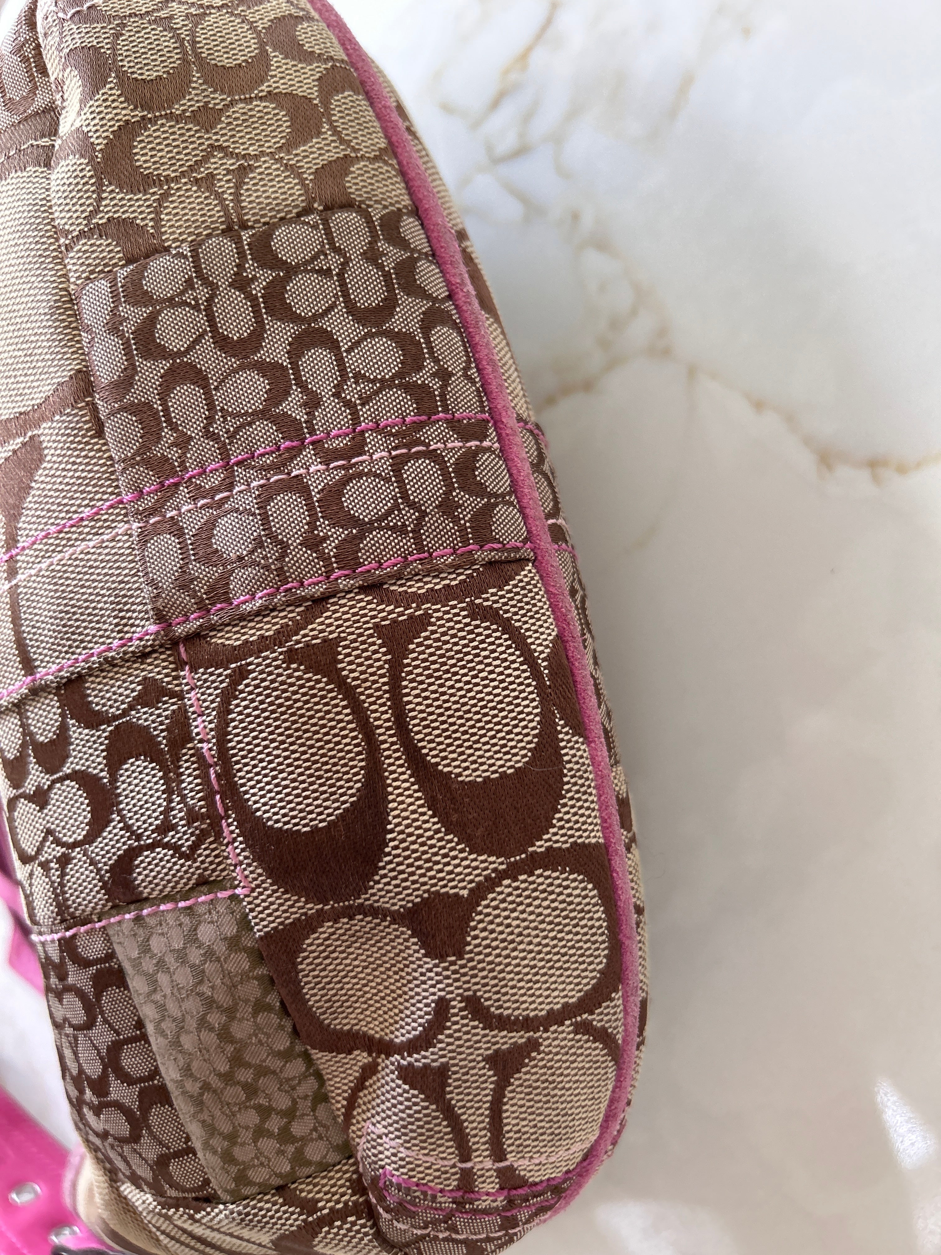 Vintage Coach patchwork python leather shoulder bag