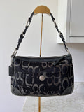 Vintage Coach black optic monogram shoulder bag
