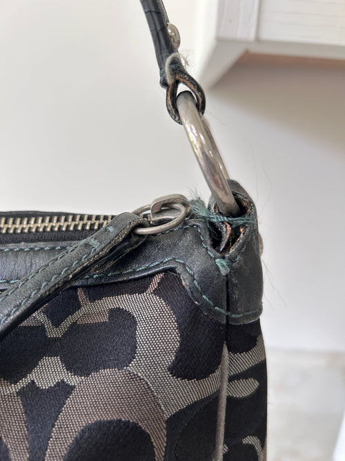 Vintage Coach black optic monogram shoulder bag