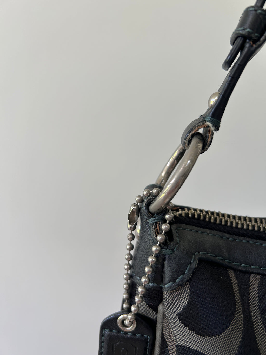 Vintage Coach black optic monogram shoulder bag