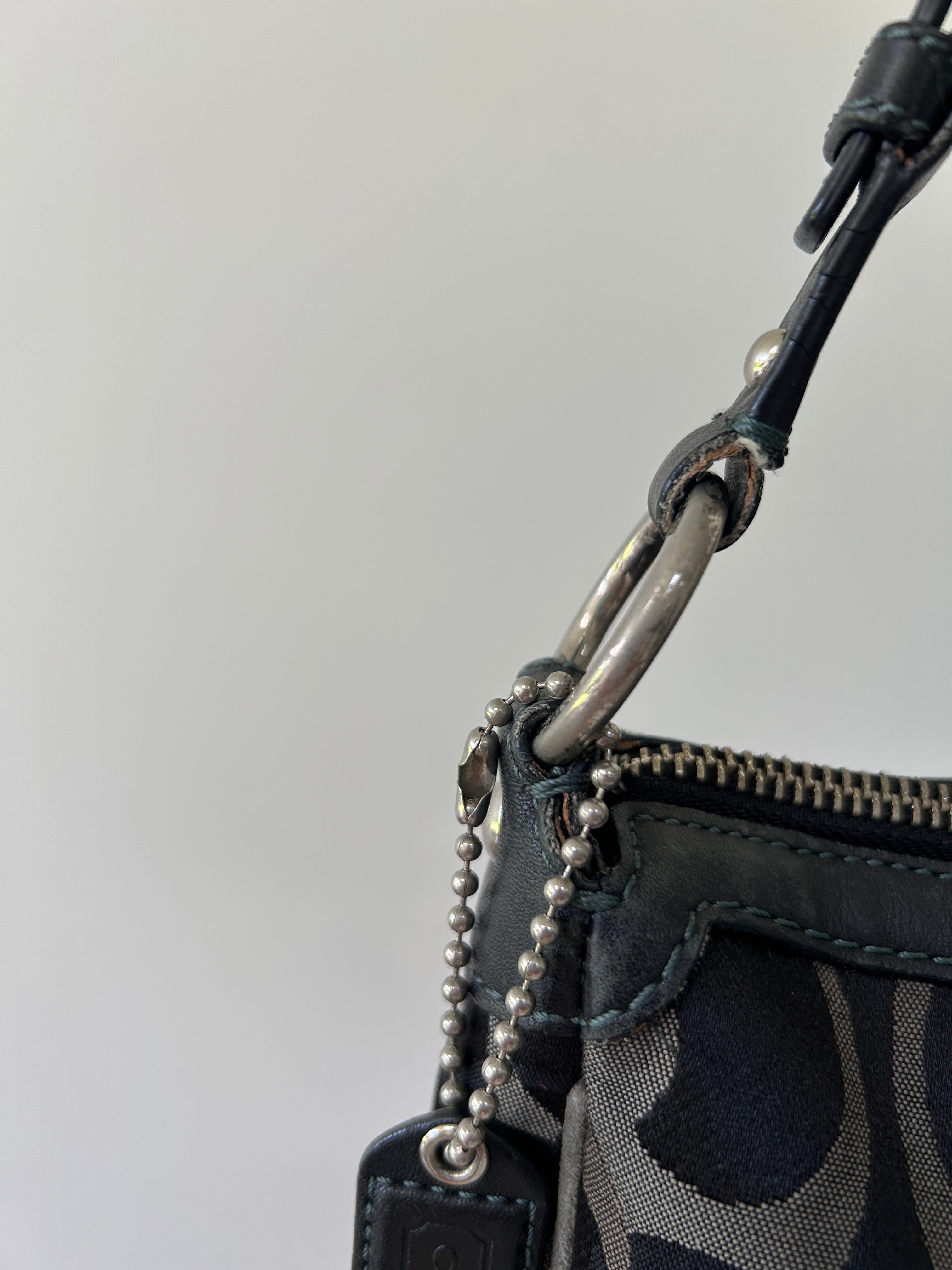 Vintage Coach black optic monogram shoulder bag
