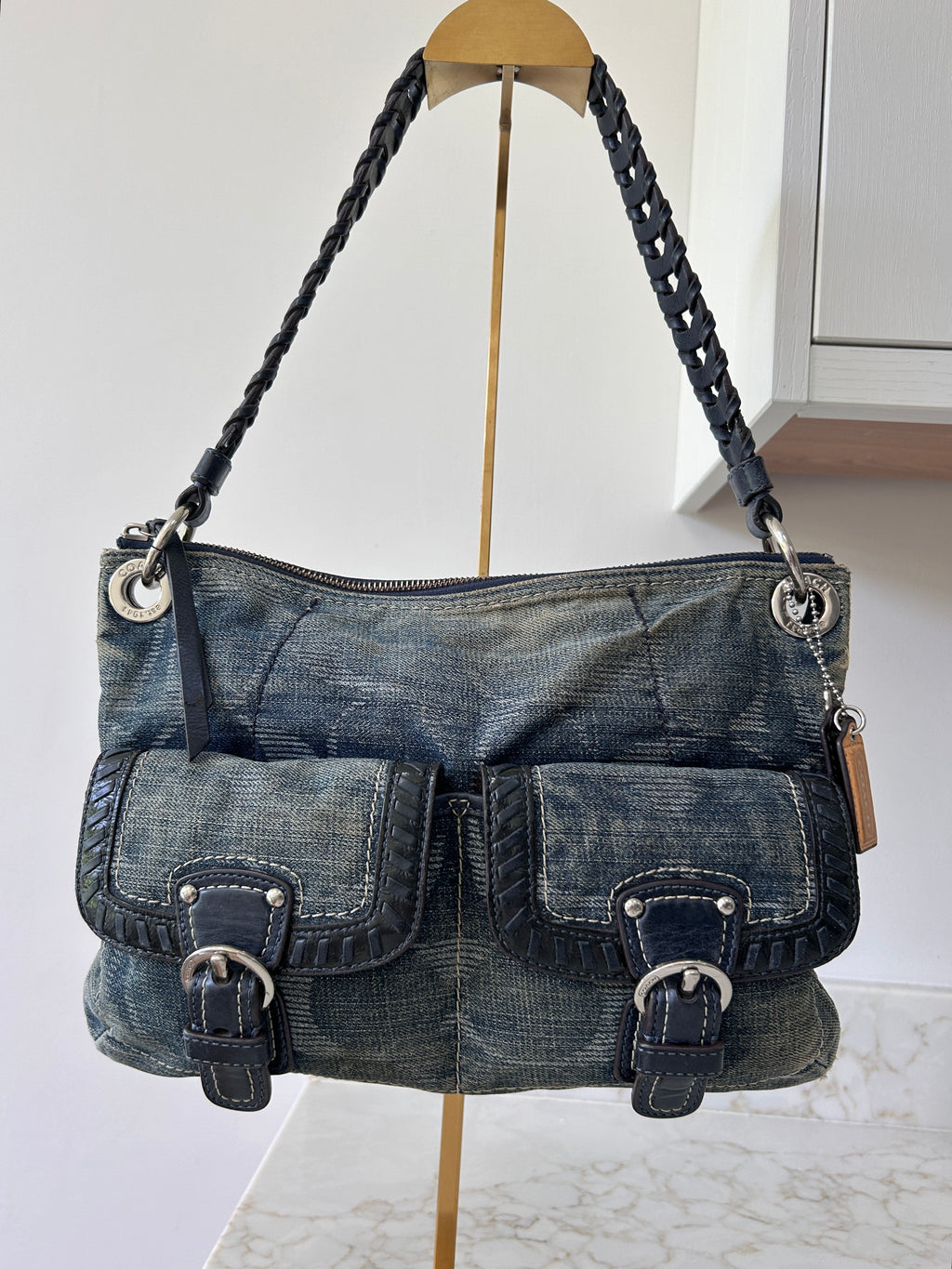 Vintage Coach Poppy denim shoulder bag