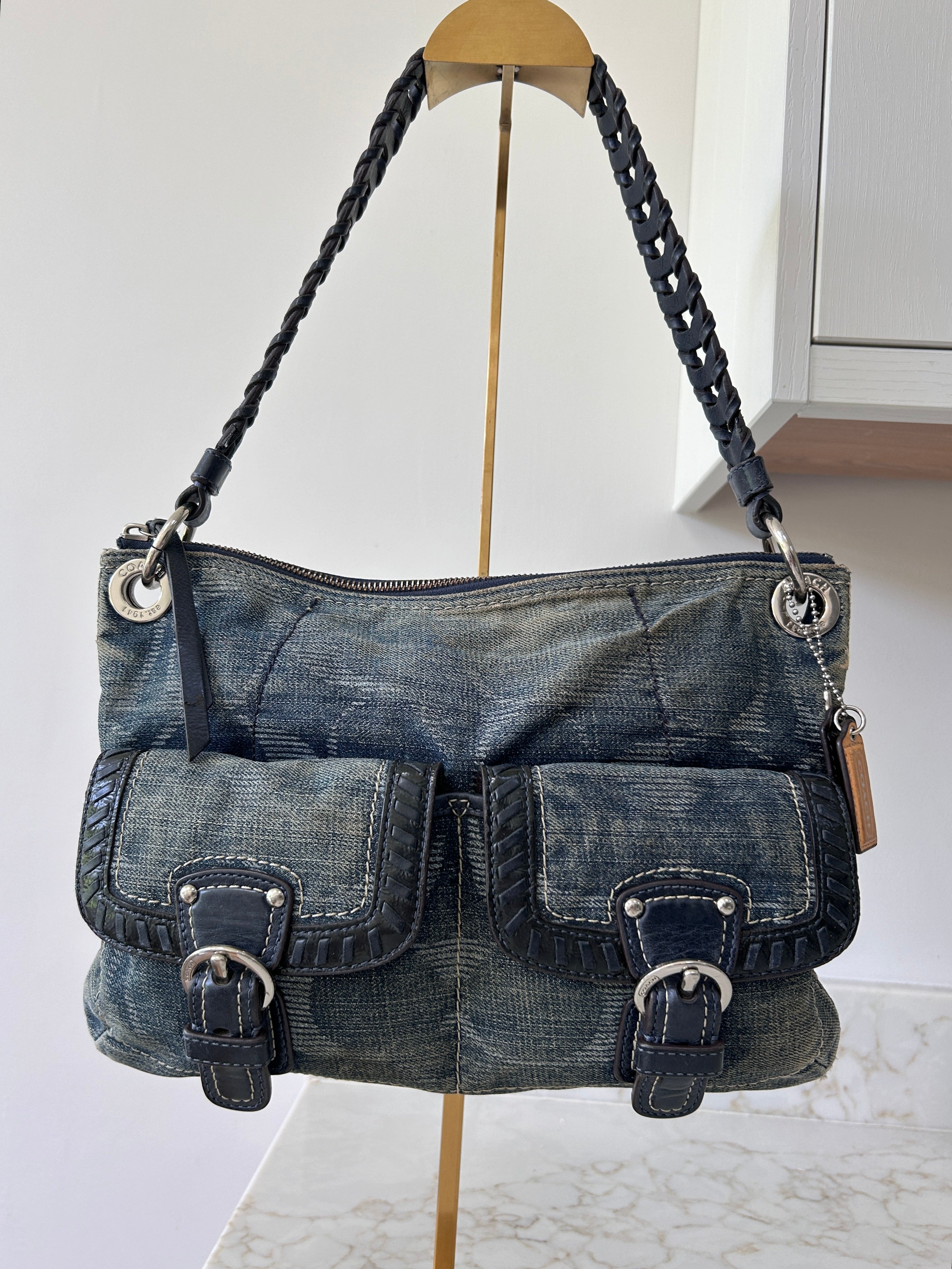 Vintage Coach Poppy denim shoulder bag