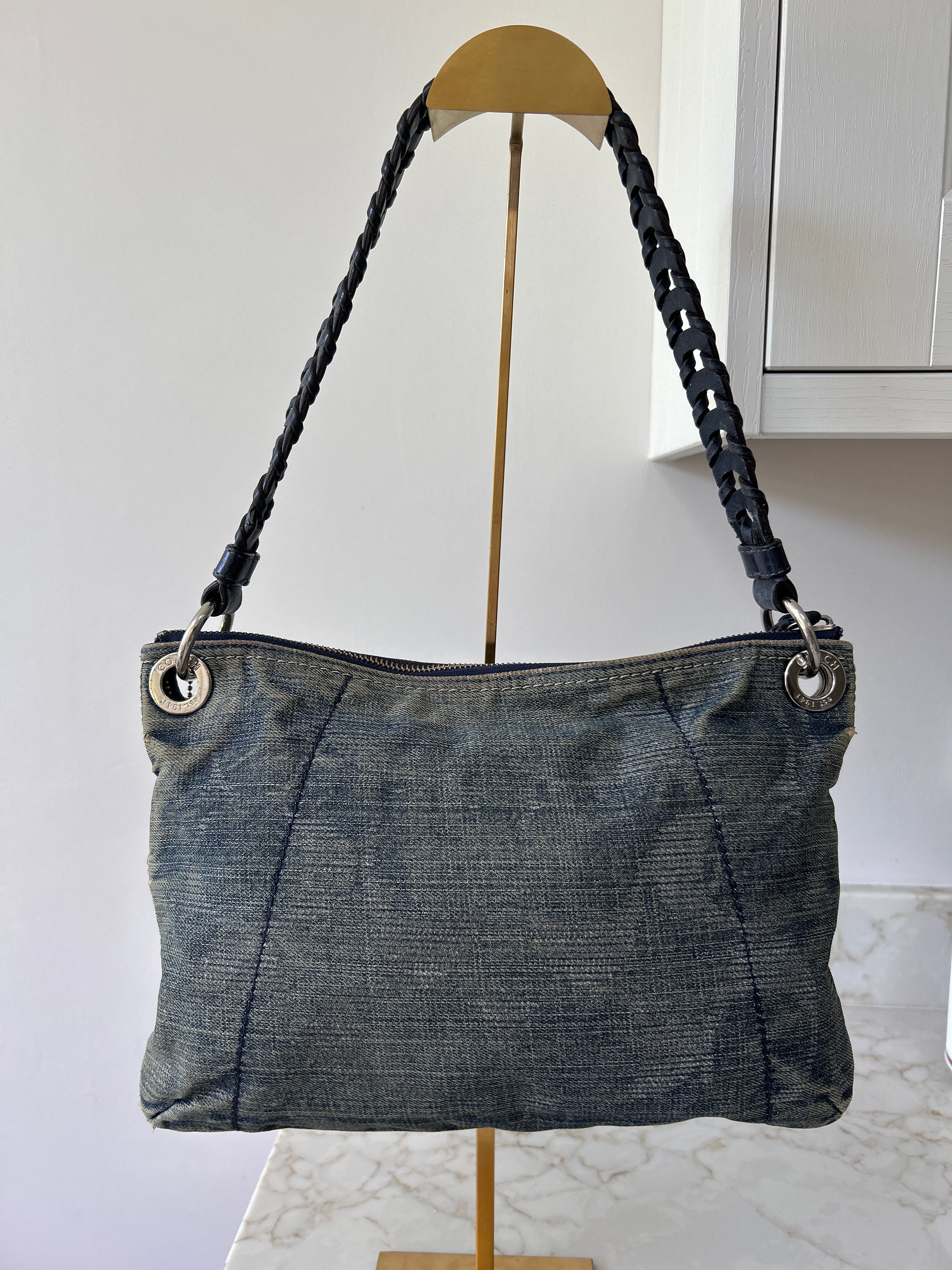Vintage Coach Poppy denim shoulder bag