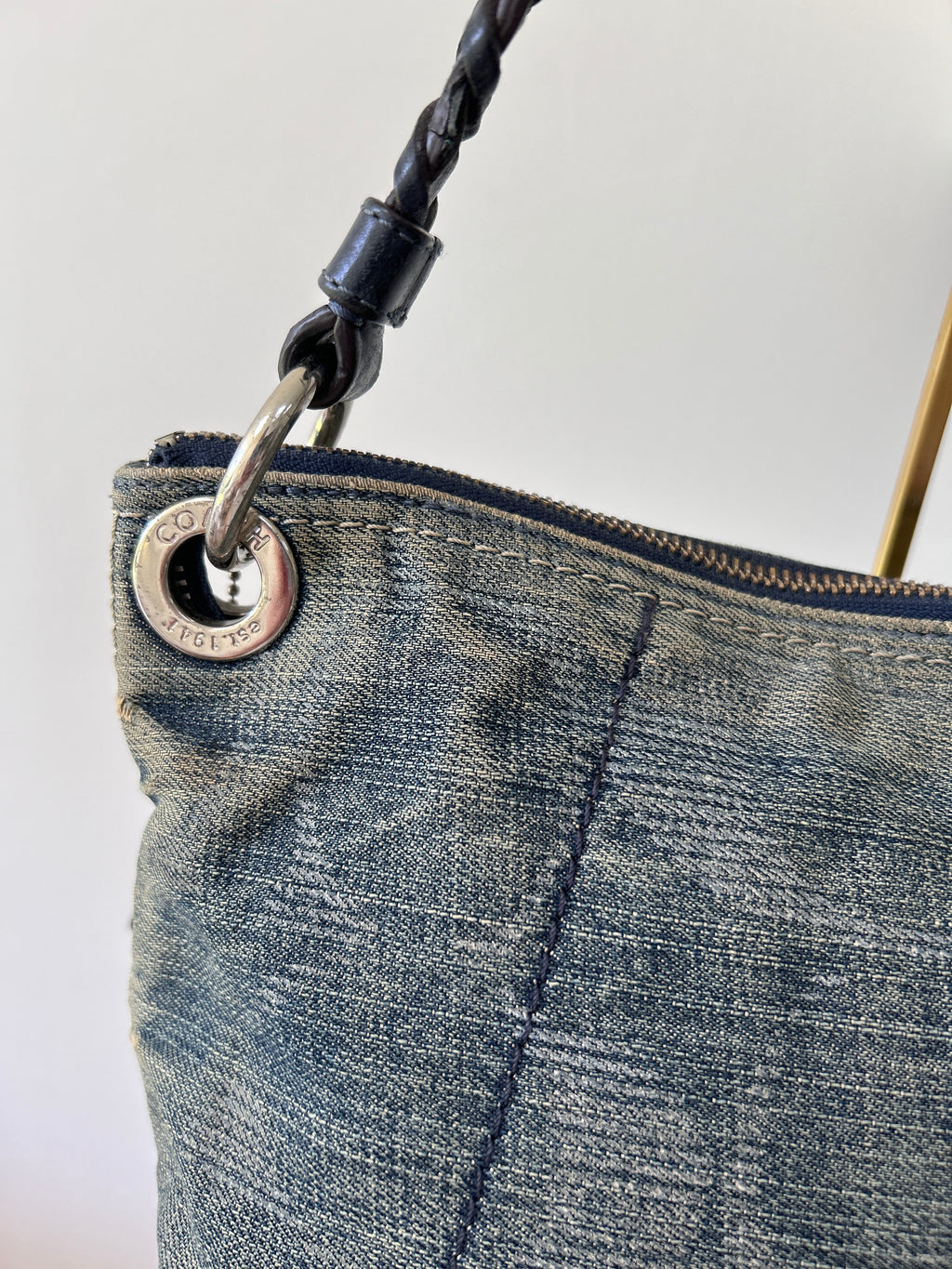 Vintage Coach Poppy denim shoulder bag